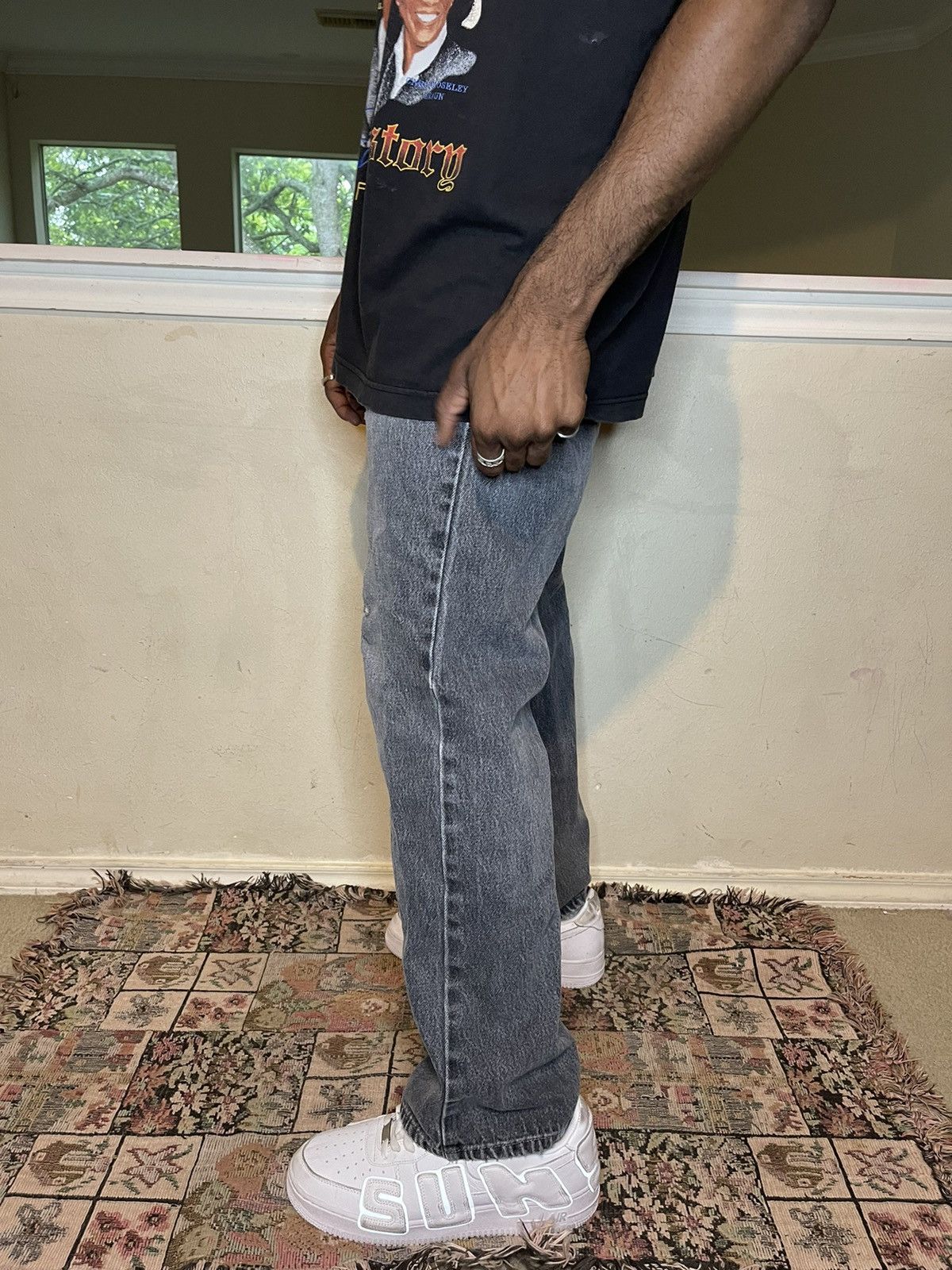 Vintage Vintage Dark Distressed Denim Jeans Size US 34 / EU 50 - 4 Thumbnail