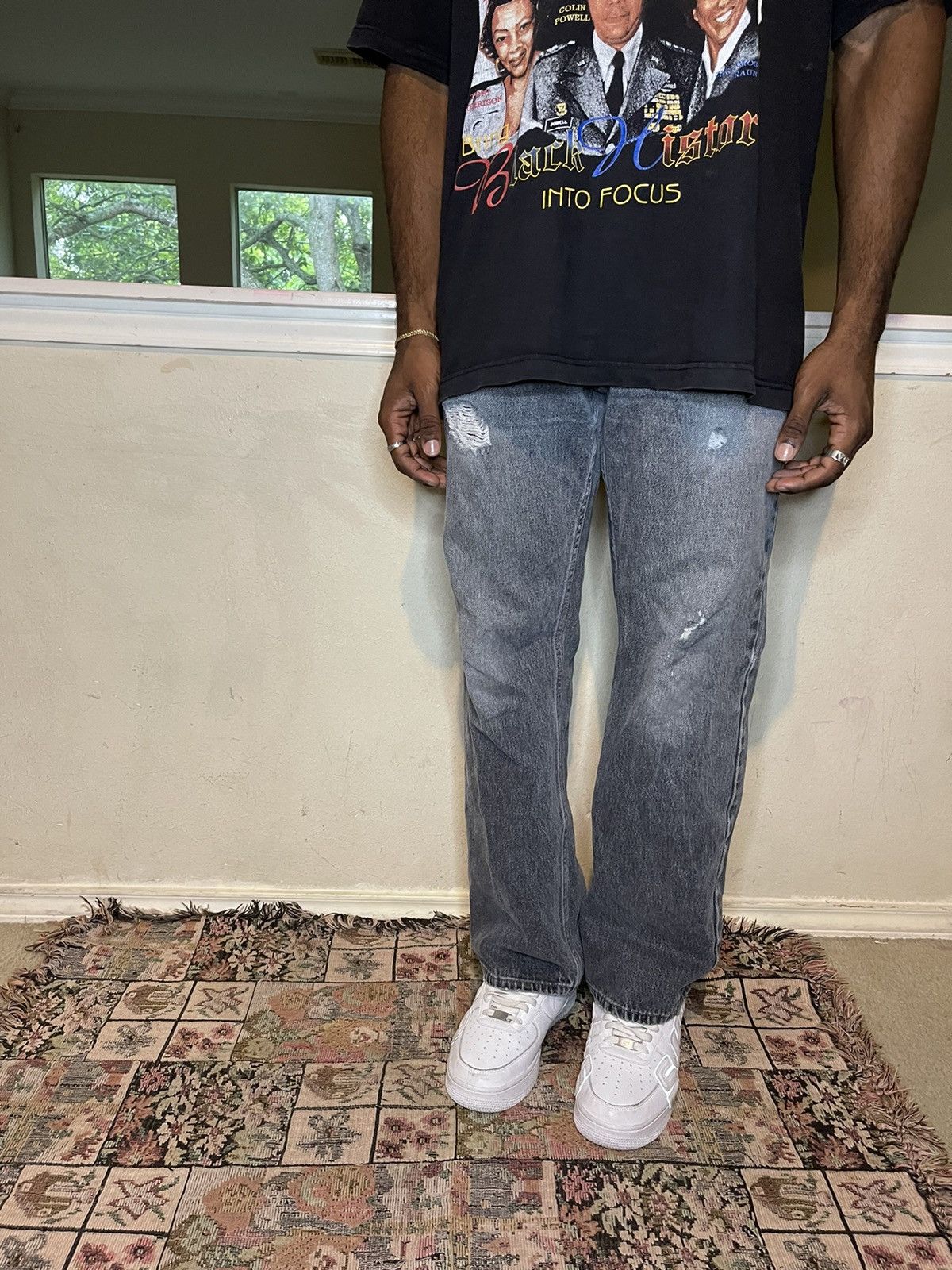 Vintage Vintage Dark Distressed Denim Jeans Size US 34 / EU 50 - 2 Thumbnail