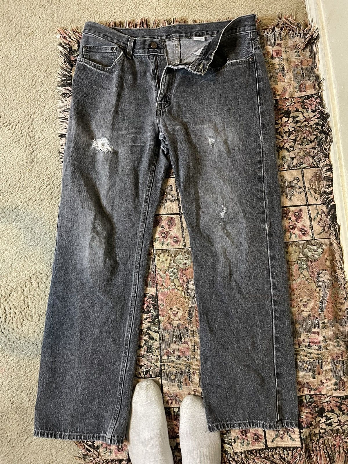 Vintage Vintage Dark Distressed Denim Jeans Size US 34 / EU 50 - 7 Thumbnail