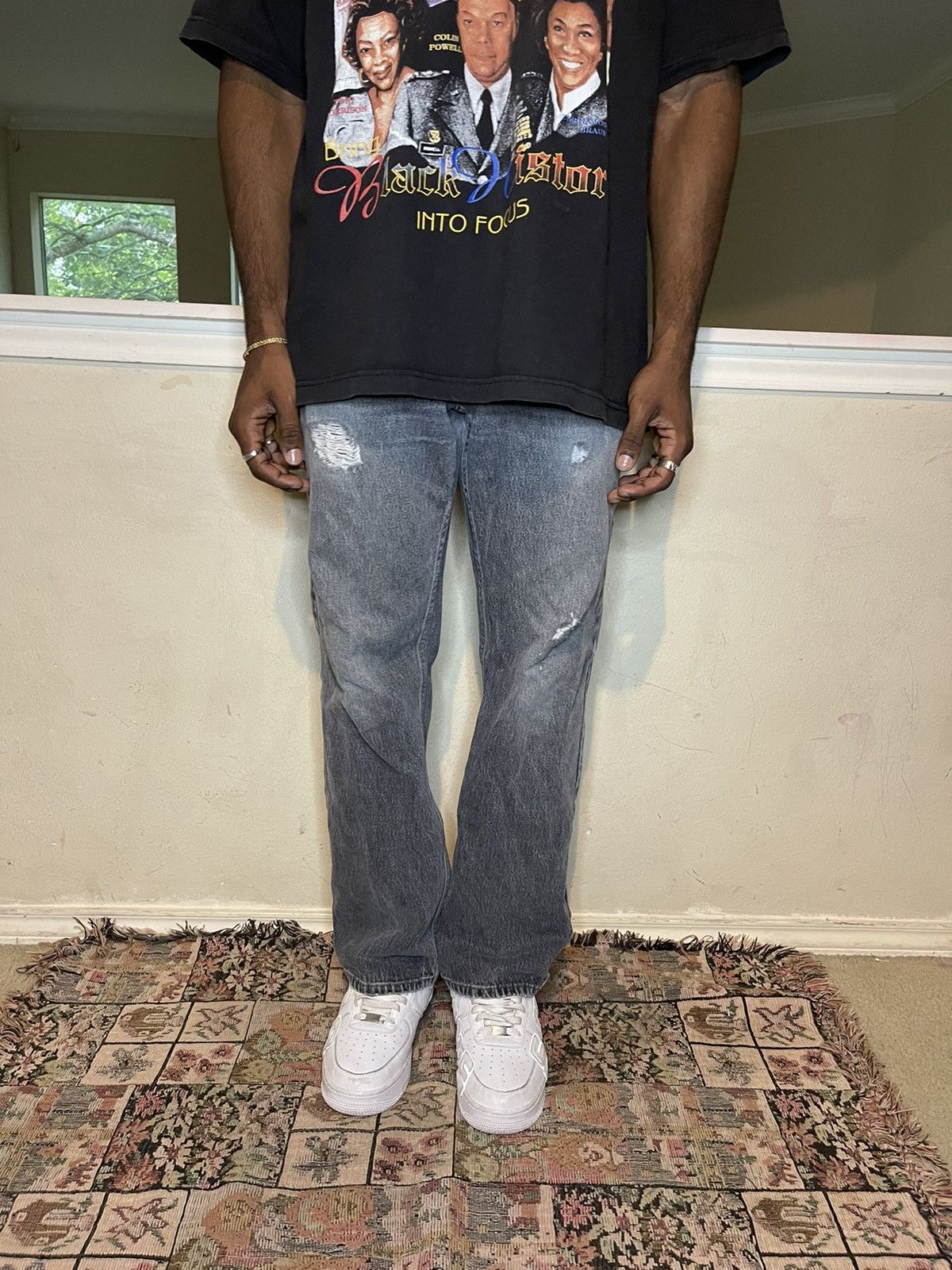 Vintage Vintage Dark Distressed Denim Jeans Size US 34 / EU 50 - 5 Thumbnail