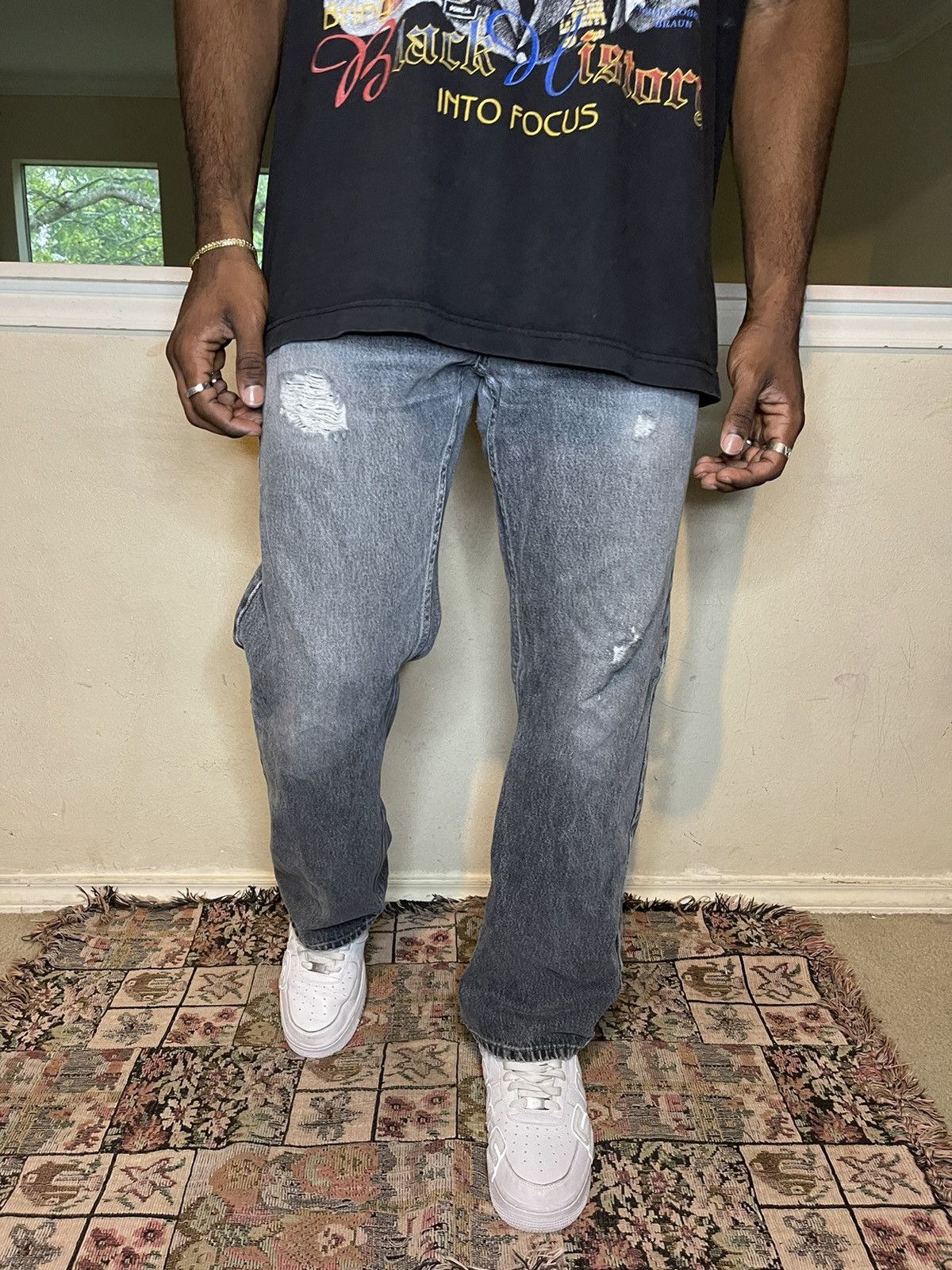 Vintage Vintage Dark Distressed Denim Jeans Size US 34 / EU 50 - 6 Thumbnail