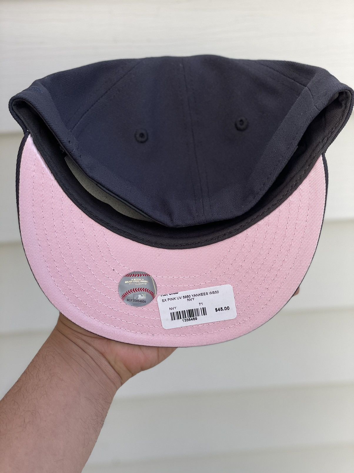 MLB New Era Hat Club NY Yankees Size 7 1/8 Pink UV 1950 WS Patch Size ONE SIZE - 3 Thumbnail
