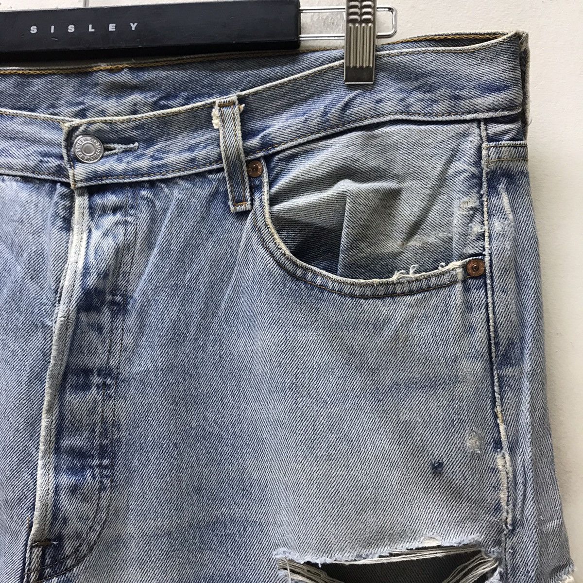 Levi's Vintage 90s Levis 501 Mickey Distressed Jeans Size US 36 / EU 52 - 5 Thumbnail