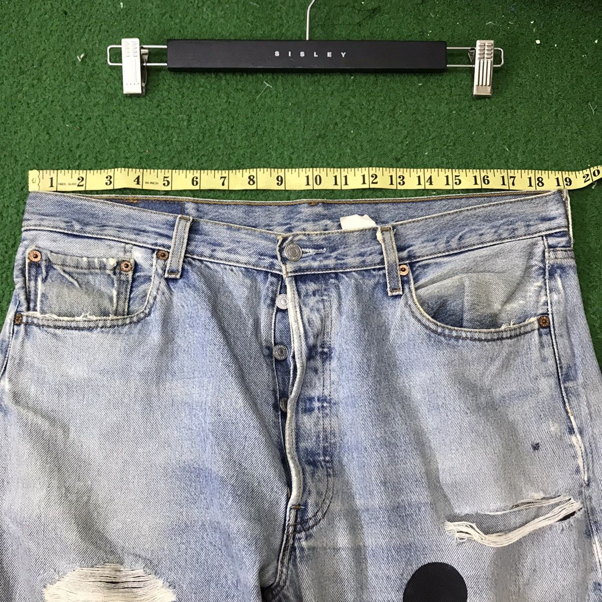 Levi's Vintage 90s Levis 501 Mickey Distressed Jeans Size US 36 / EU 52 - 21 Thumbnail