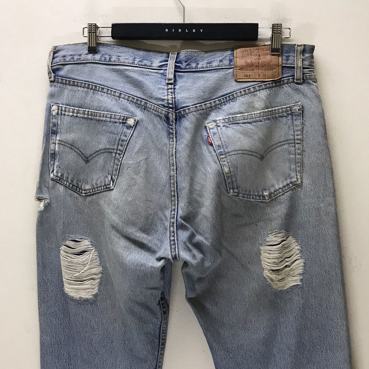 Levi's Vintage 90s Levis 501 Mickey Distressed Jeans Size US 36 / EU 52 - 11 Thumbnail