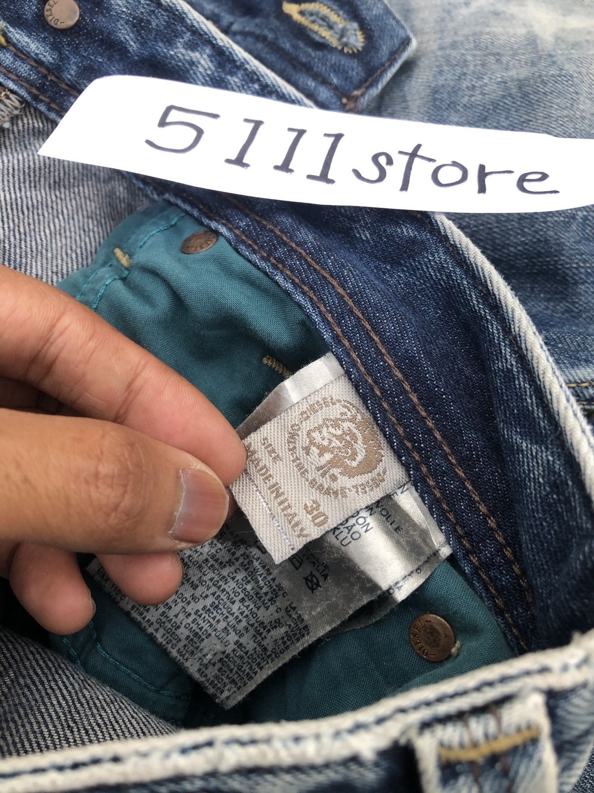 Diesel DIESEL LARKEE WASHED BLUE DENIM Size US 33 - 10 Thumbnail