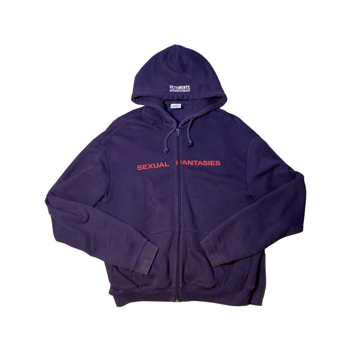 Vetements AW16 sexual fantasies oversized homme version hoodie SZ:XS|M|L