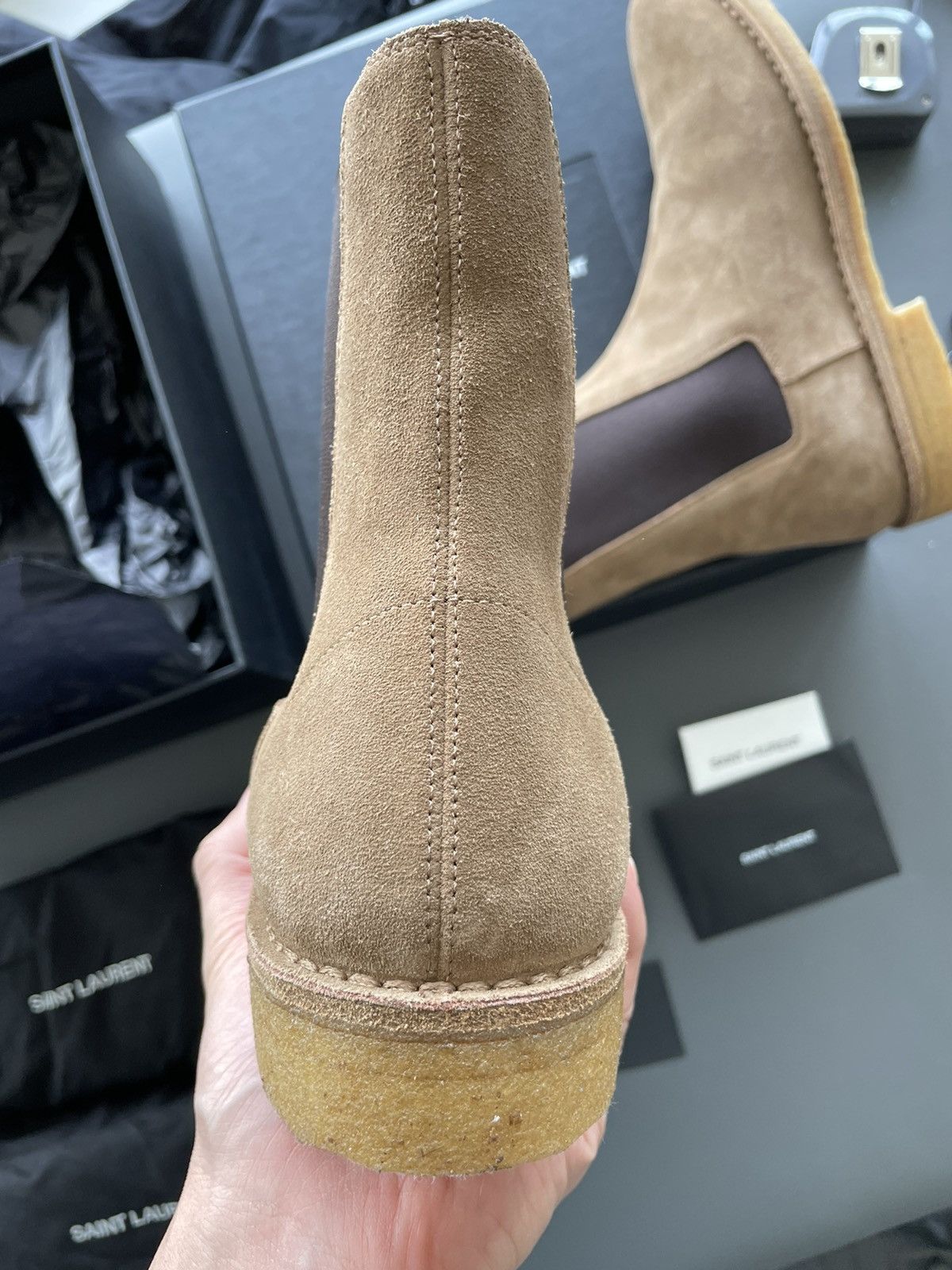 Hedi Slimane × Saint Laurent Paris × Yves Saint Laurent Super Runway Limited Edition YSL Suede Leather Chelsea Boots Size US 10 / EU 43 - 10 Thumbnail