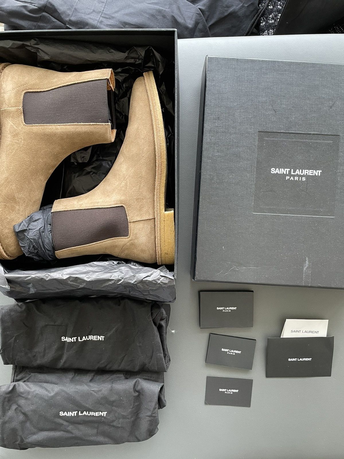 Hedi Slimane × Saint Laurent Paris × Yves Saint Laurent Super Runway Limited Edition YSL Suede Leather Chelsea Boots Size US 10 / EU 43 - 6 Thumbnail