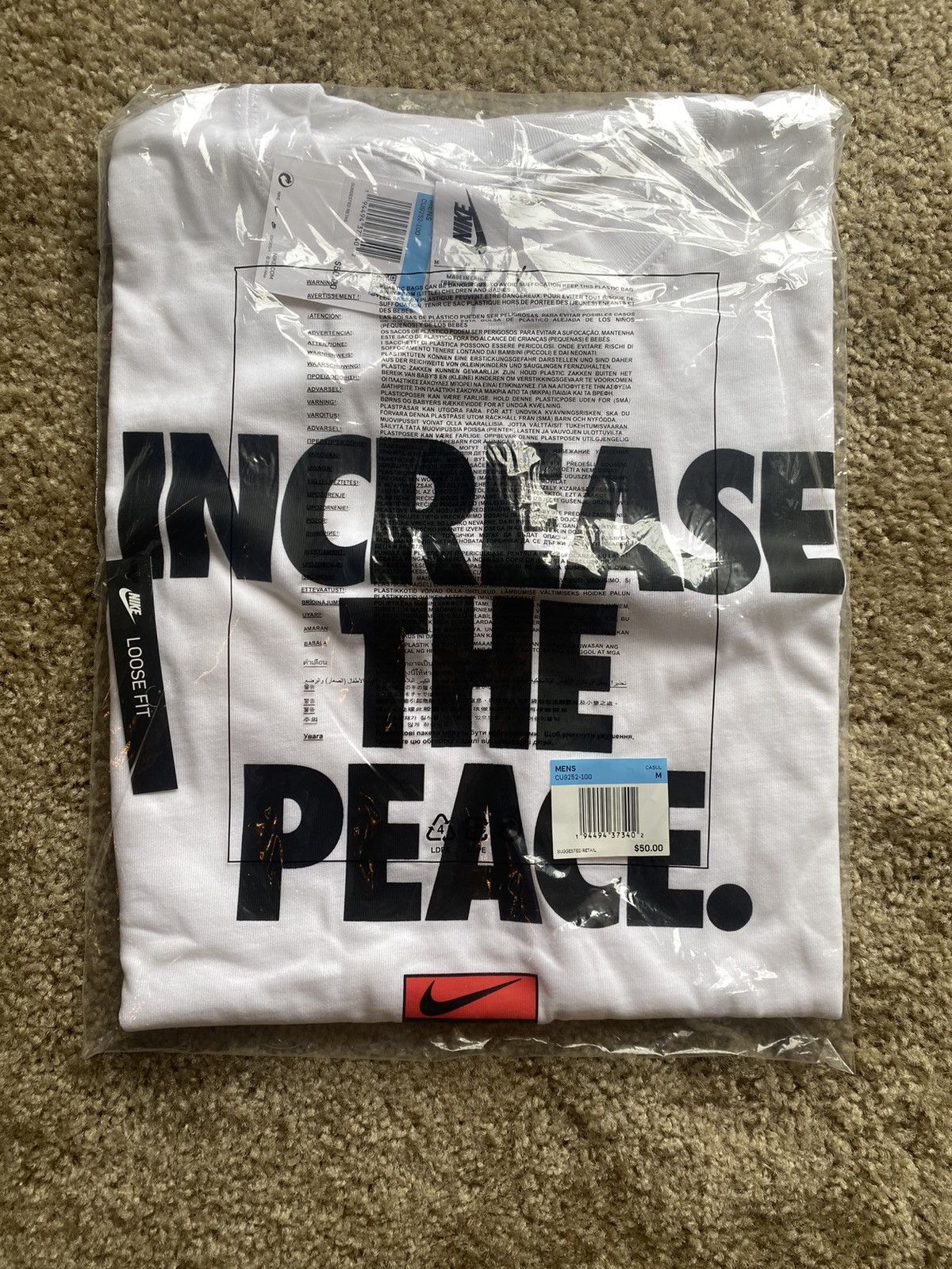 Nike × Stussy Stussy x Nike Increase The Peace Tee Shirt