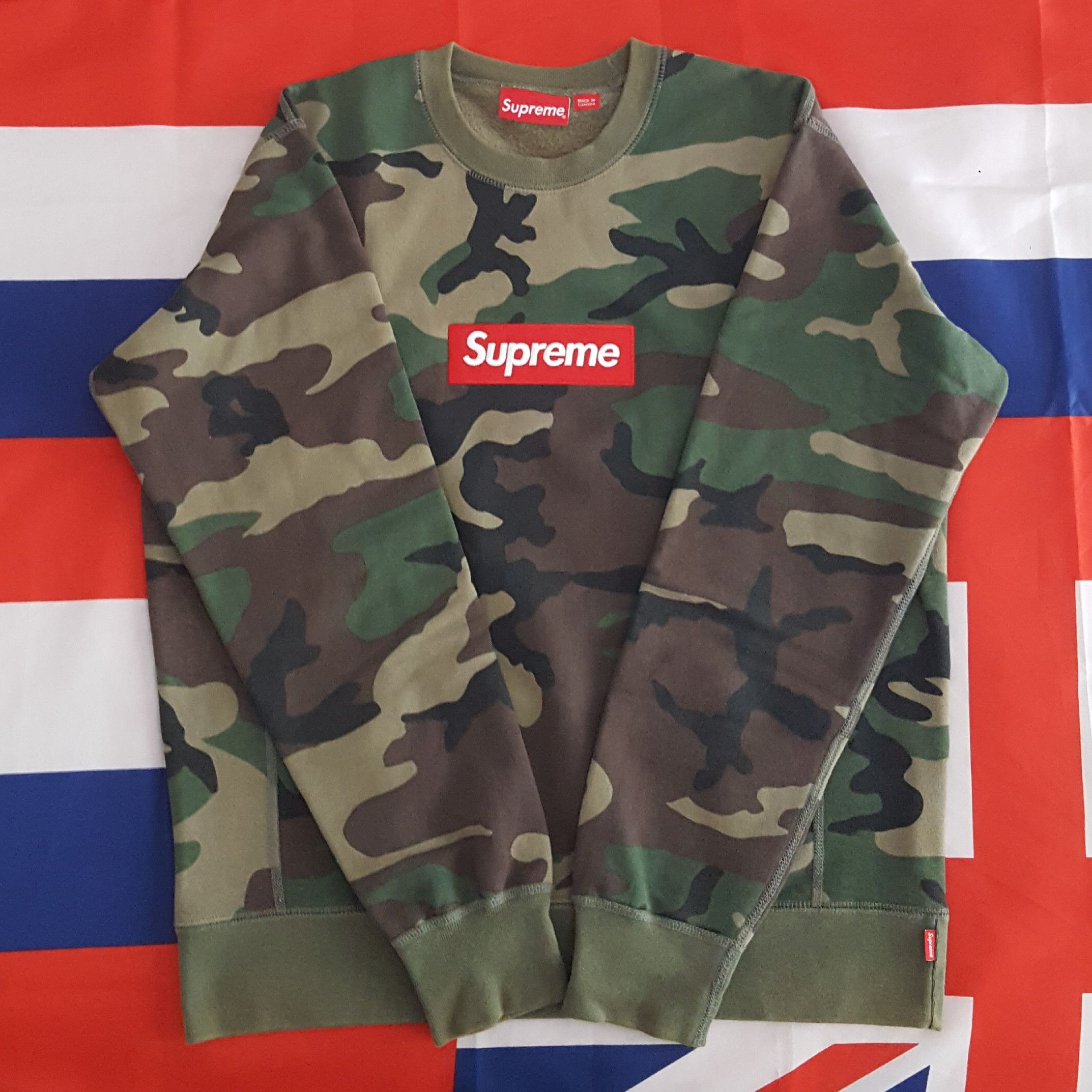 Supreme FW15 Woodland Camo Box Logo Crewneck Size US M / EU 48-50 / 2 - 3 Thumbnail