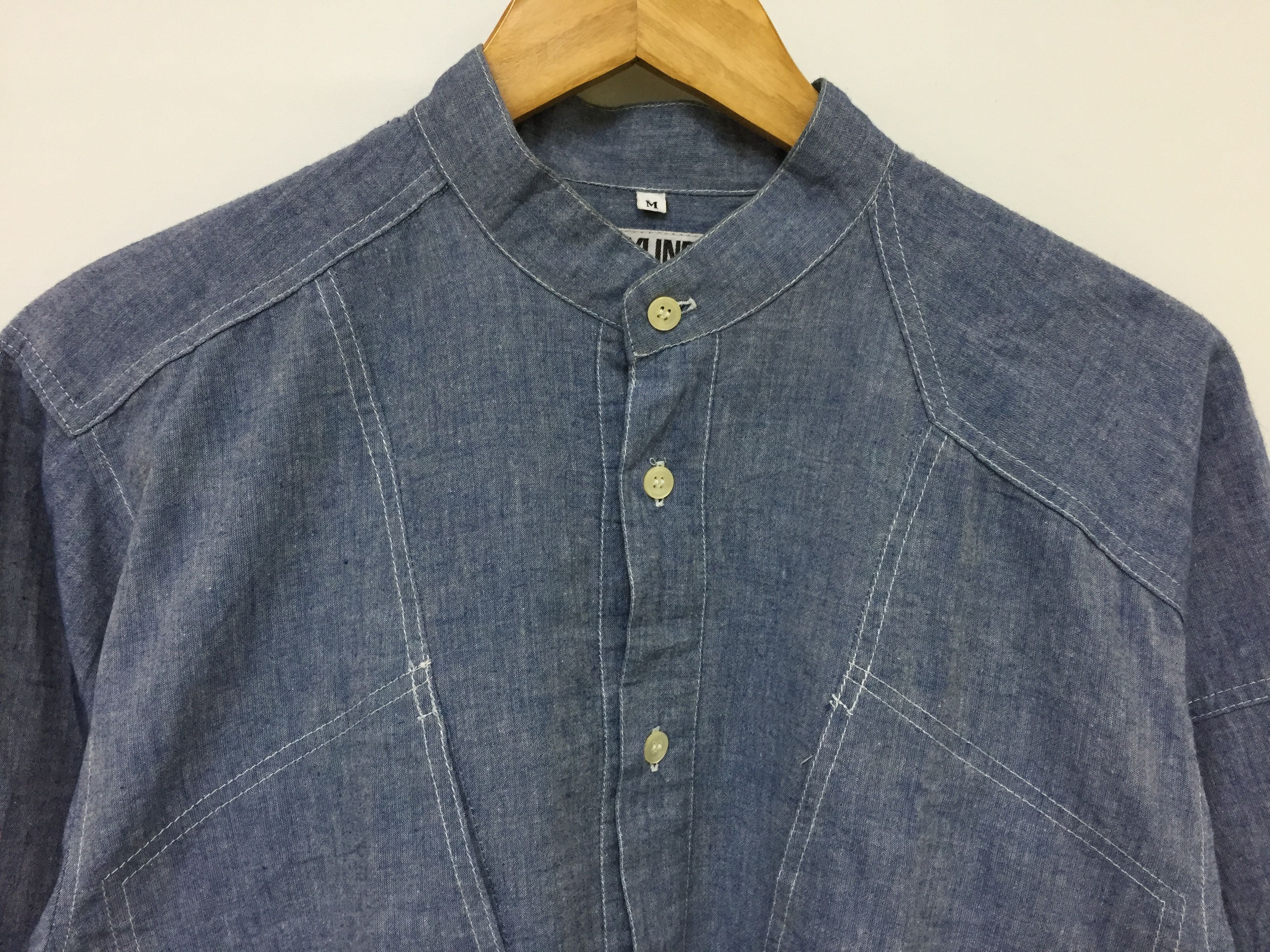 Issey Miyake 1982 ISSEY MIYAKE Issey Skyline Chambray button up shirt Size US M / EU 48-50 / 2 - 5 Thumbnail