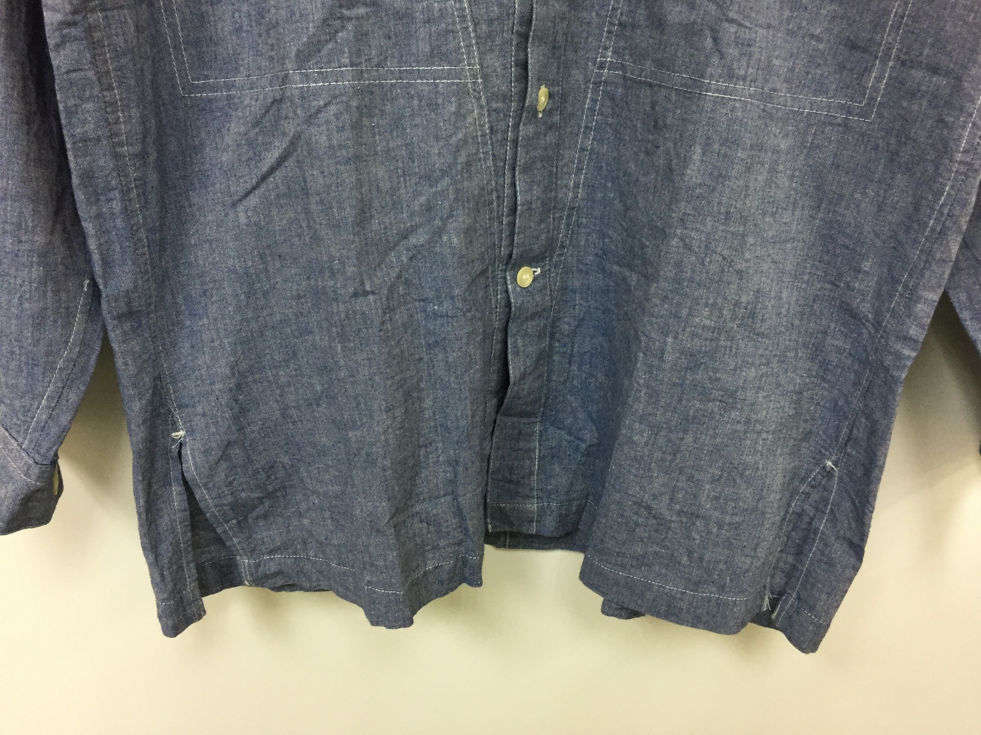 Issey Miyake 1982 ISSEY MIYAKE Issey Skyline Chambray button up shirt Size US M / EU 48-50 / 2 - 10 Thumbnail