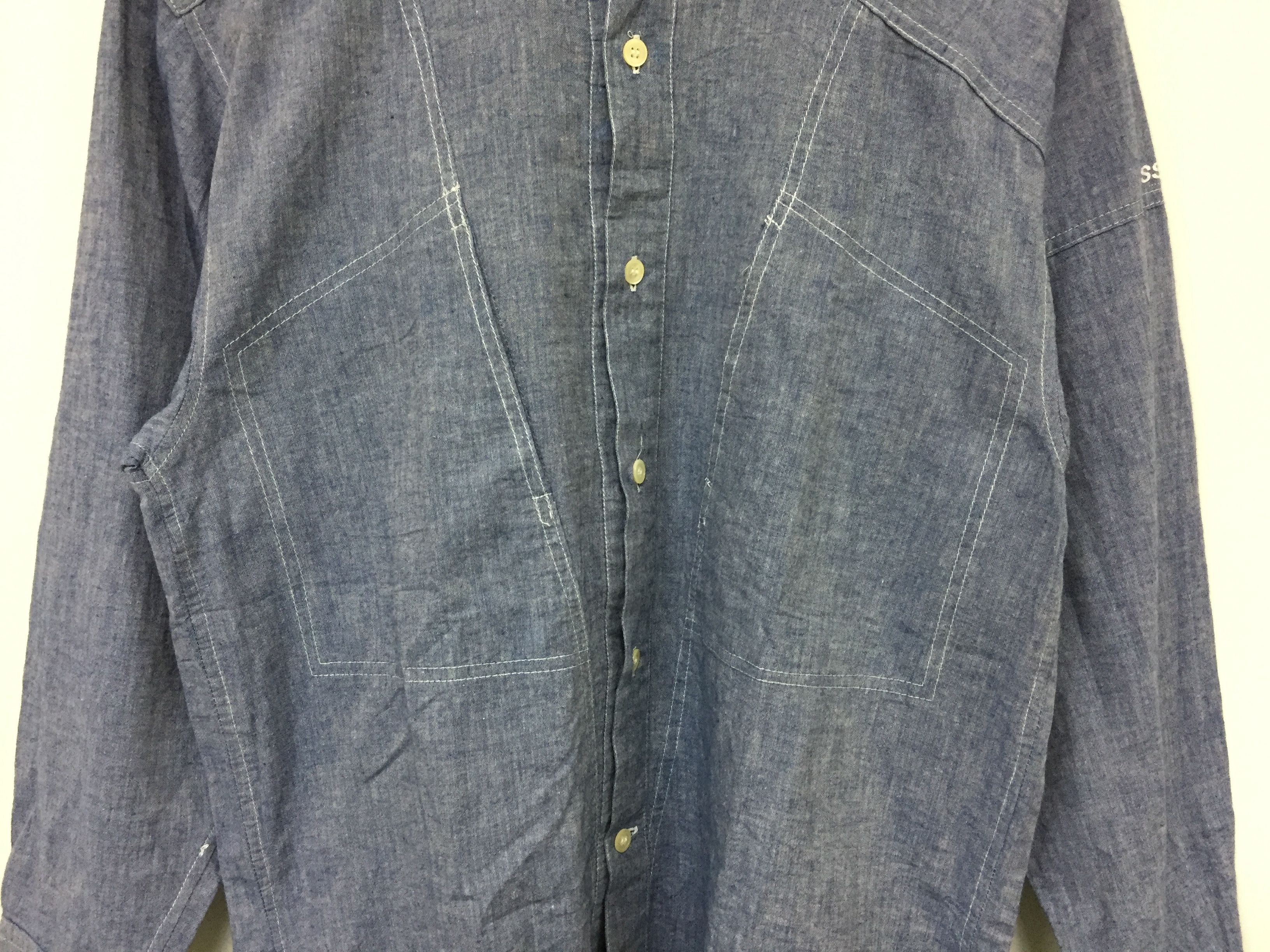 Issey Miyake 1982 ISSEY MIYAKE Issey Skyline Chambray button up shirt Size US M / EU 48-50 / 2 - 8 Thumbnail