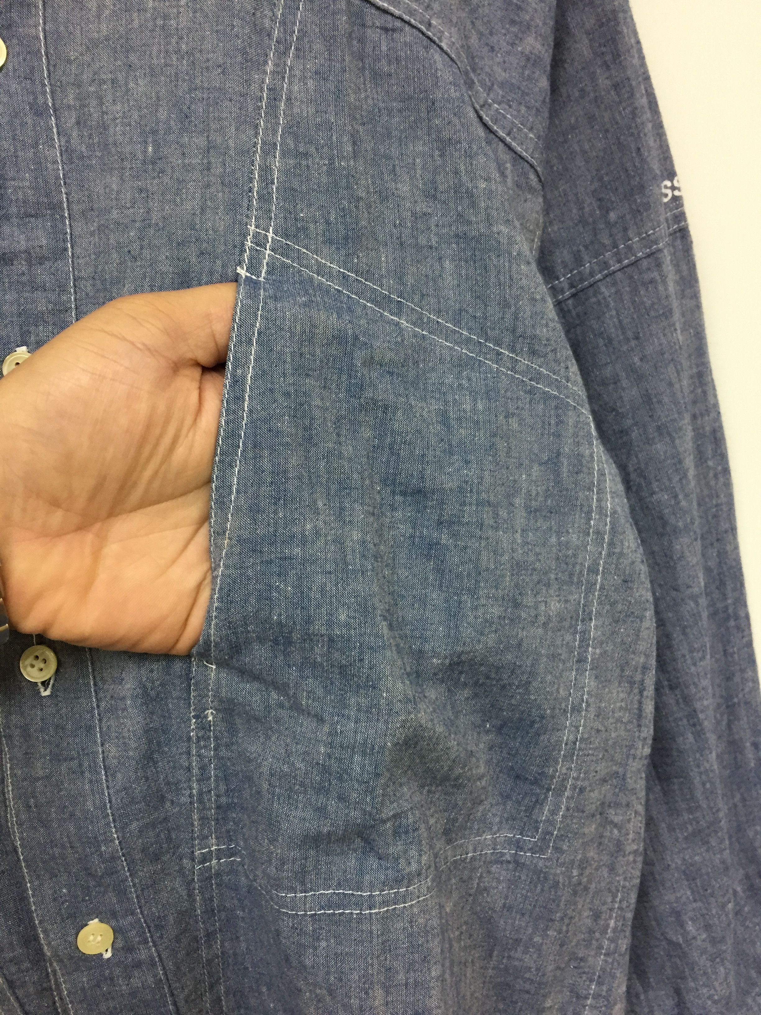 Issey Miyake 1982 ISSEY MIYAKE Issey Skyline Chambray button up shirt Size US M / EU 48-50 / 2 - 9 Thumbnail