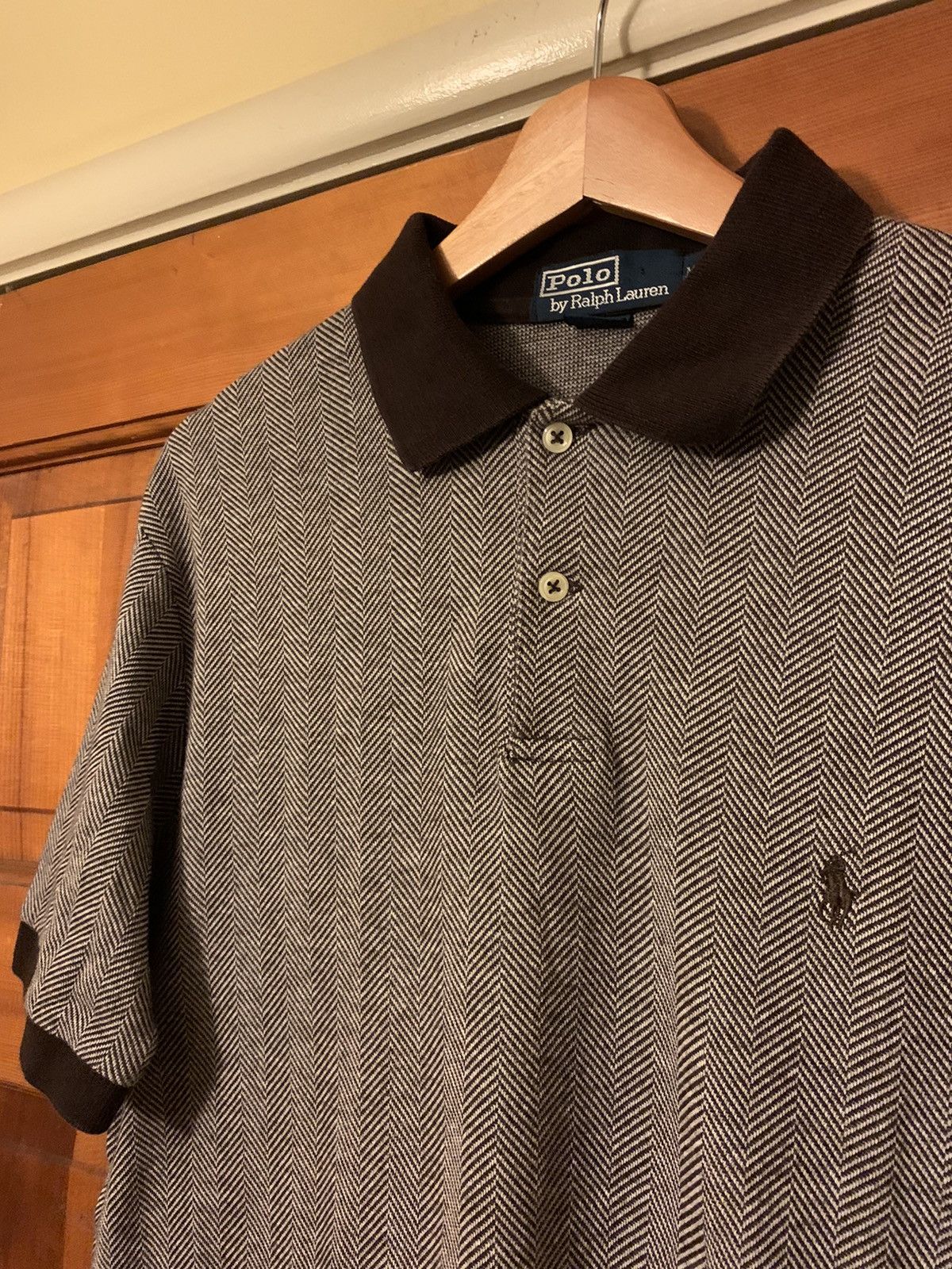 Polo Ralph Lauren × Ralph Lauren × Vintage *RARE* Vintage Polo Ralph Lauren Herringbone USA Made Polo Size US M / EU 48-50 / 2 - 2 Thumbnail