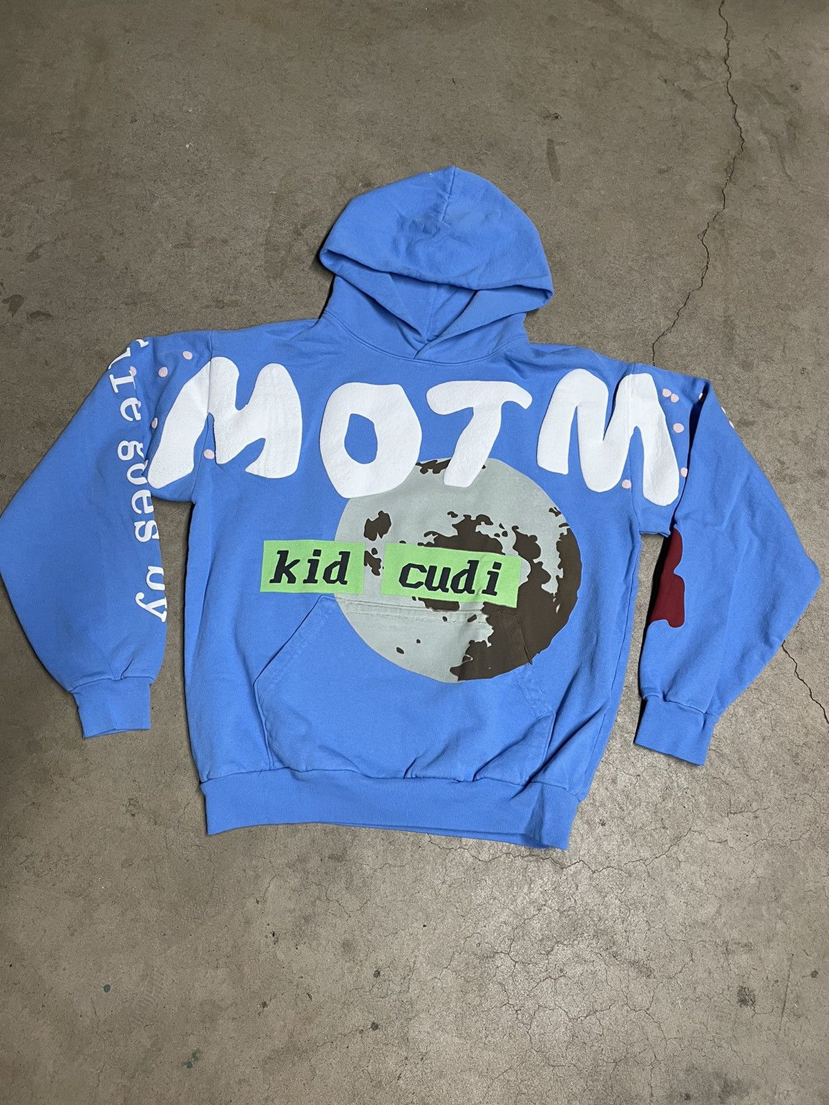 image of Cactus Plant Flea Market x Kid Cudi New Cpfm Kid Cudi Motm Hoodie Blue (Size 2XL)