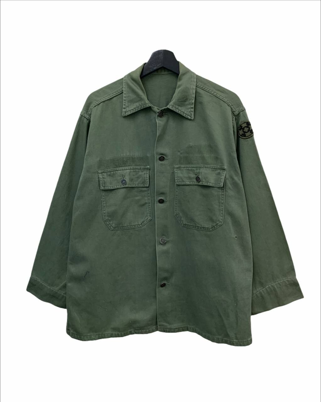Vintage Vintage 40's WW2 US Army Herringbone 13 Stars HBT Size US L / EU 52-54 / 3 - 1 Thumbnail