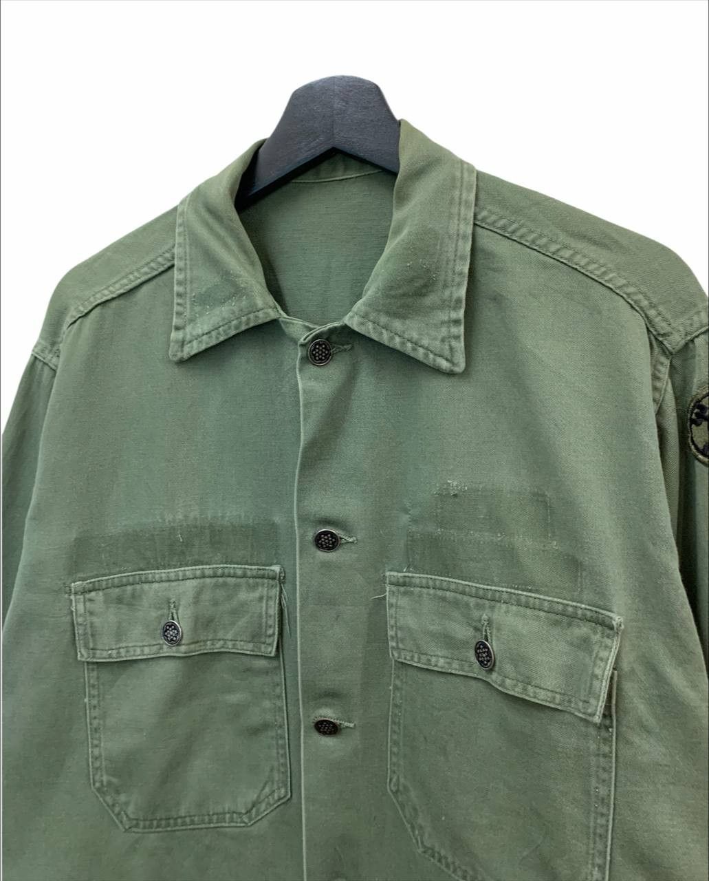 Vintage Vintage 40's WW2 US Army Herringbone 13 Stars HBT Size US L / EU 52-54 / 3 - 2 Thumbnail