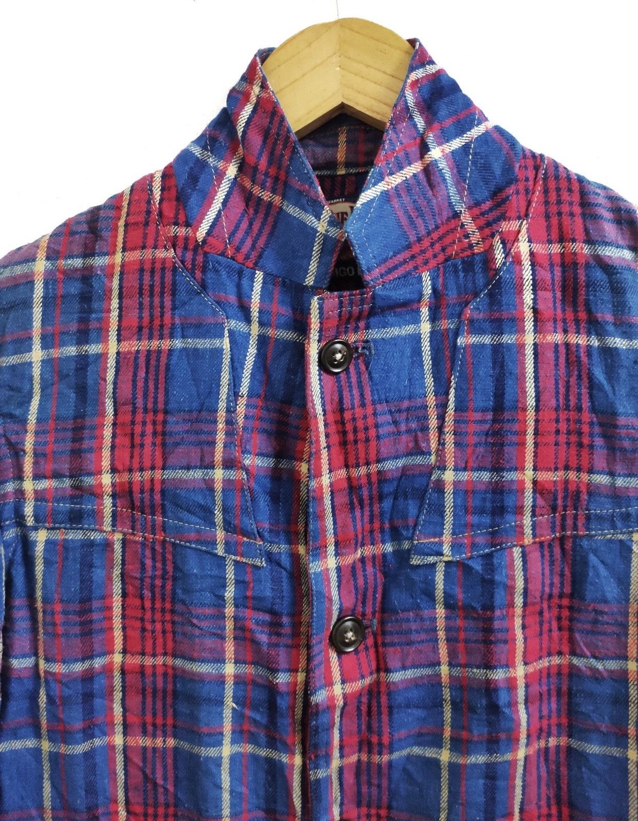 Blue Blue Japan × Flannel × HOLLYWOOD RANCH MARKET Blue Blue Japan Indigo Dye Checkered Size US S / EU 44-46 / 1 - 3 Thumbnail