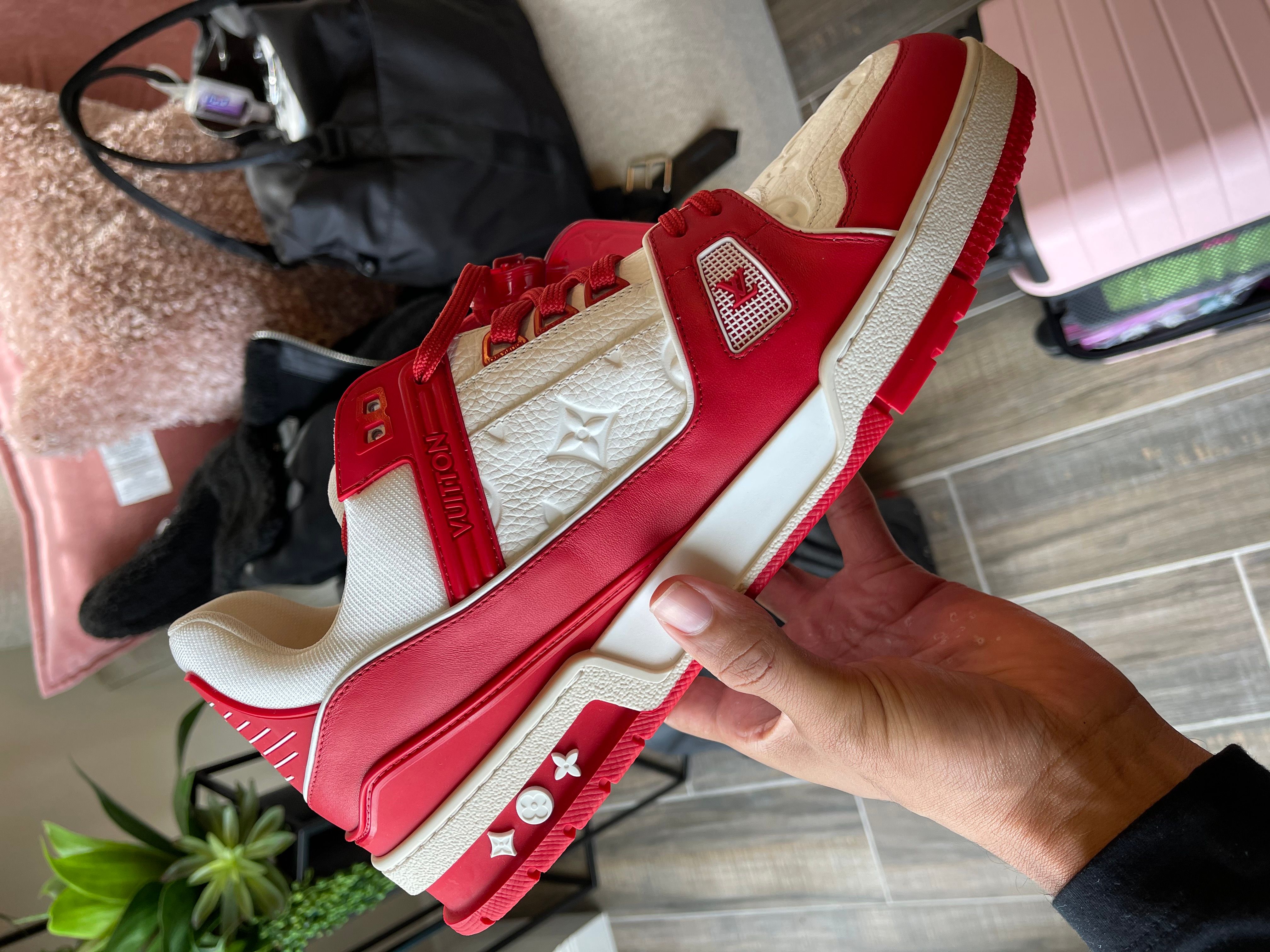 High trainers Louis Vuitton Red size 7 US in Suede - 25567685