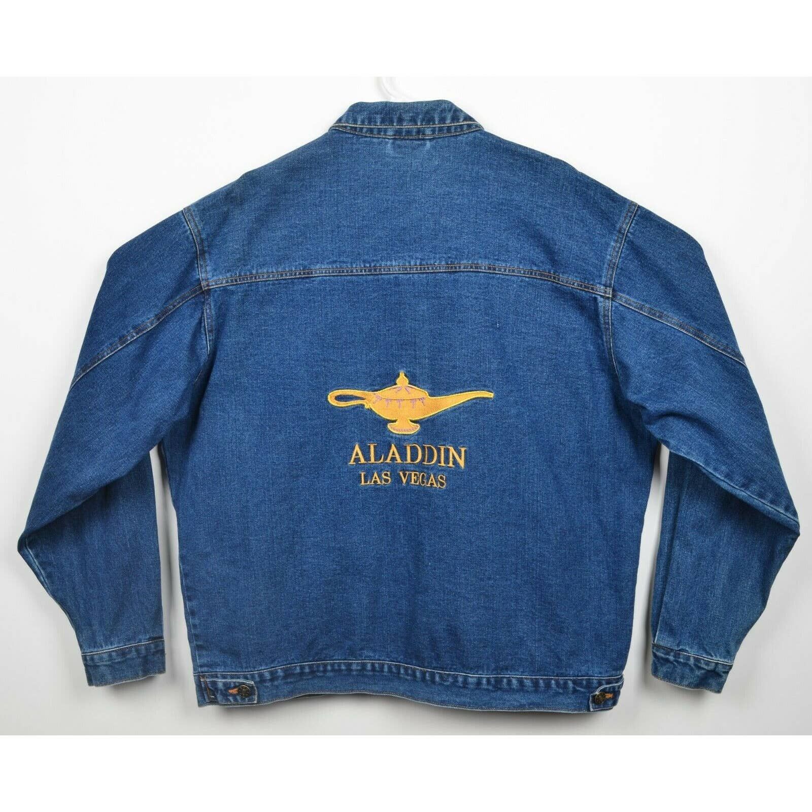 Other 90s Aladdin Las Vegas Men's XL Denim Blue Trucker Jacket | Grailed