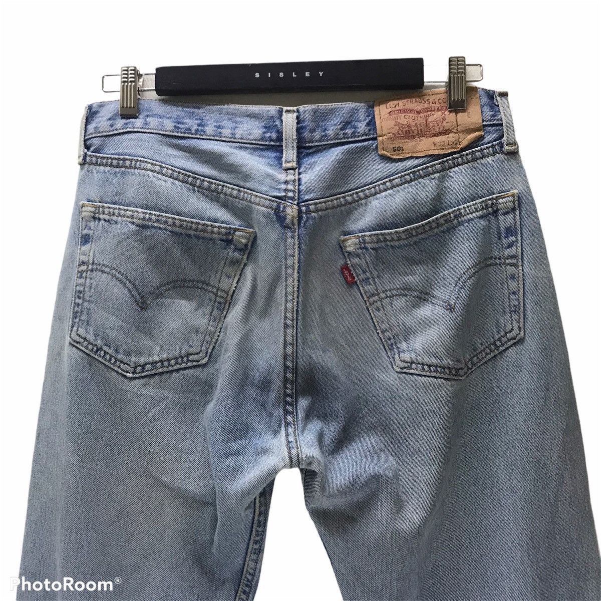 Levi's Vintage 90s Levis 501 Distress Lightwash Made in France Size US 34 / EU 50 - 11 Thumbnail