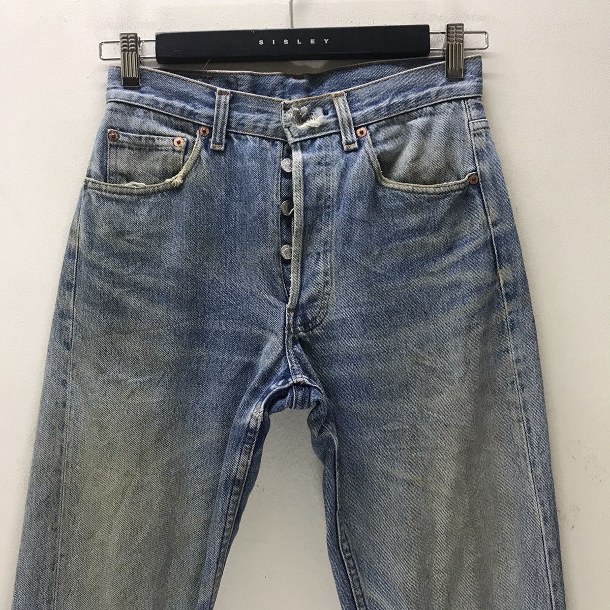 Levi's Vintage 80s Levis 501xx Distress Denim Dirty style Size US 28 / EU 44 - 3 Thumbnail