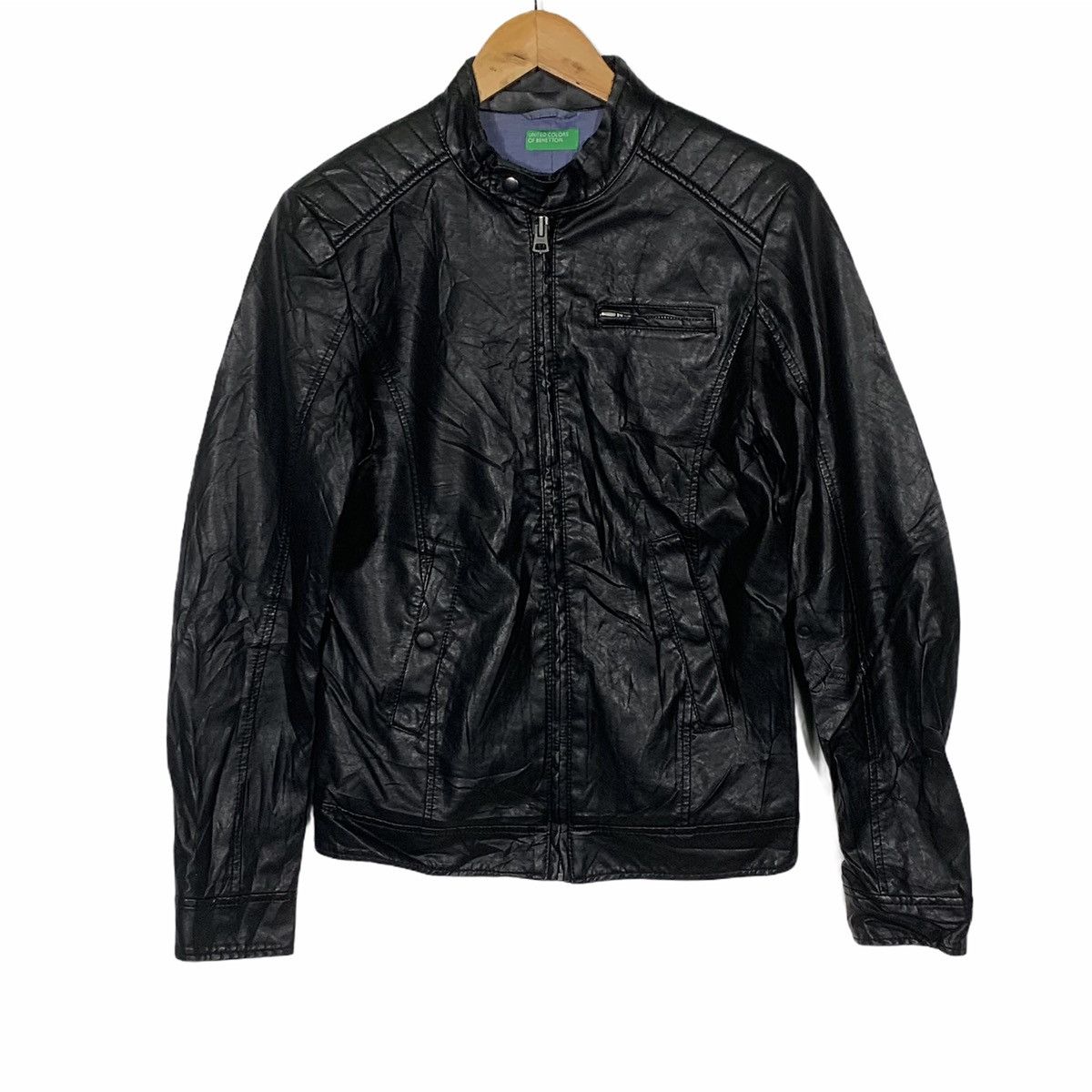 united colors of benetton leather jacket men