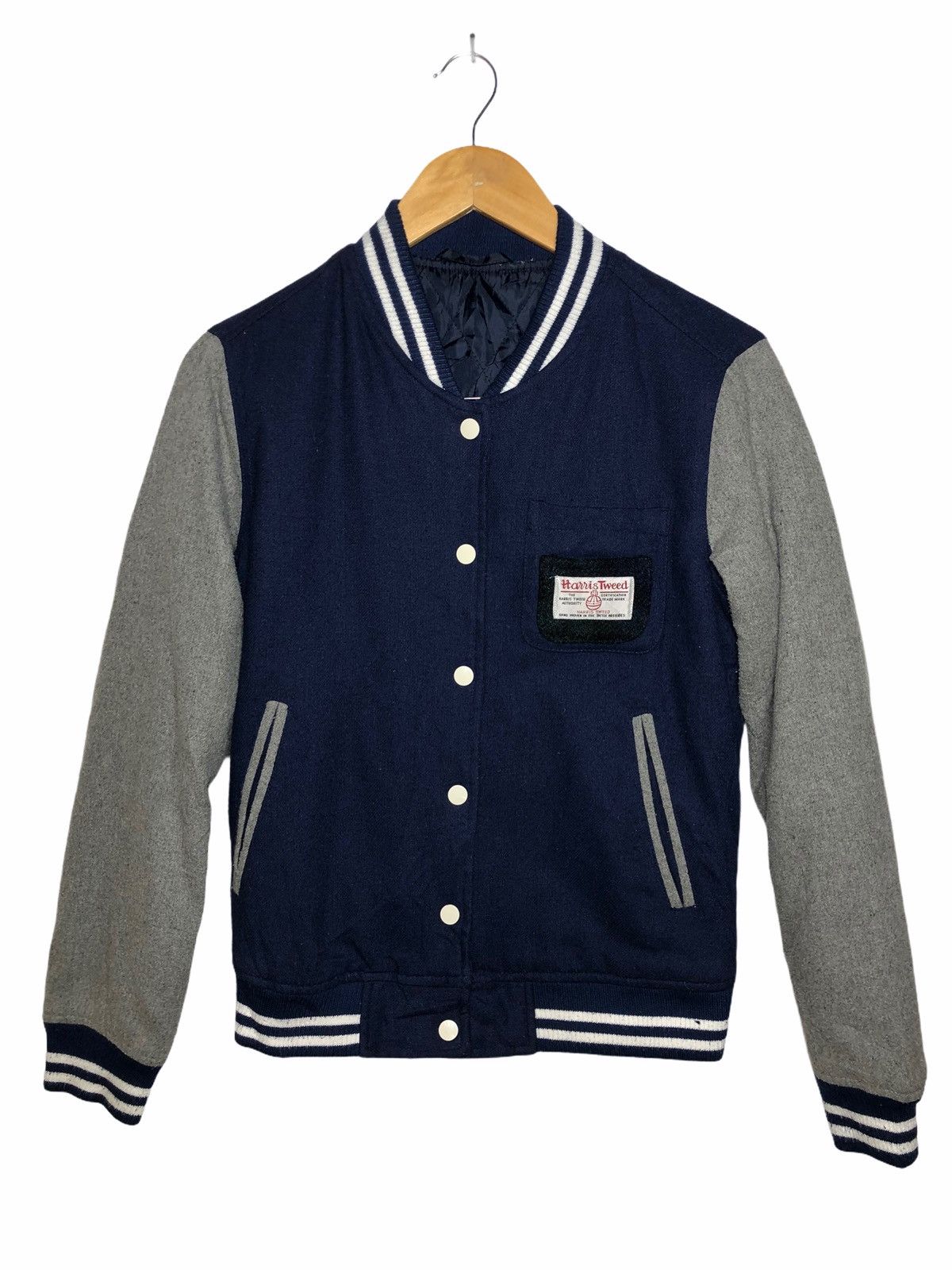 Harris Tweed × Japanese Brand Japanese Brand harris tweed Varsity Jacket Size US S / EU 44-46 / 1 - 1 Thumbnail
