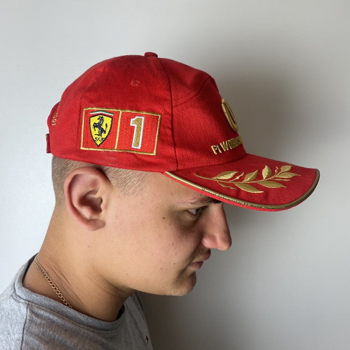 Ferrari × Vintage Ferrari Michael schumacher hat Size ONE SIZE - 3 Thumbnail