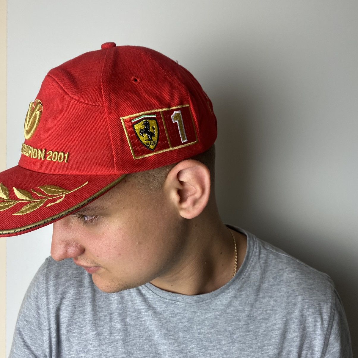 Ferrari × Vintage Ferrari Michael schumacher hat Size ONE SIZE - 2 Thumbnail