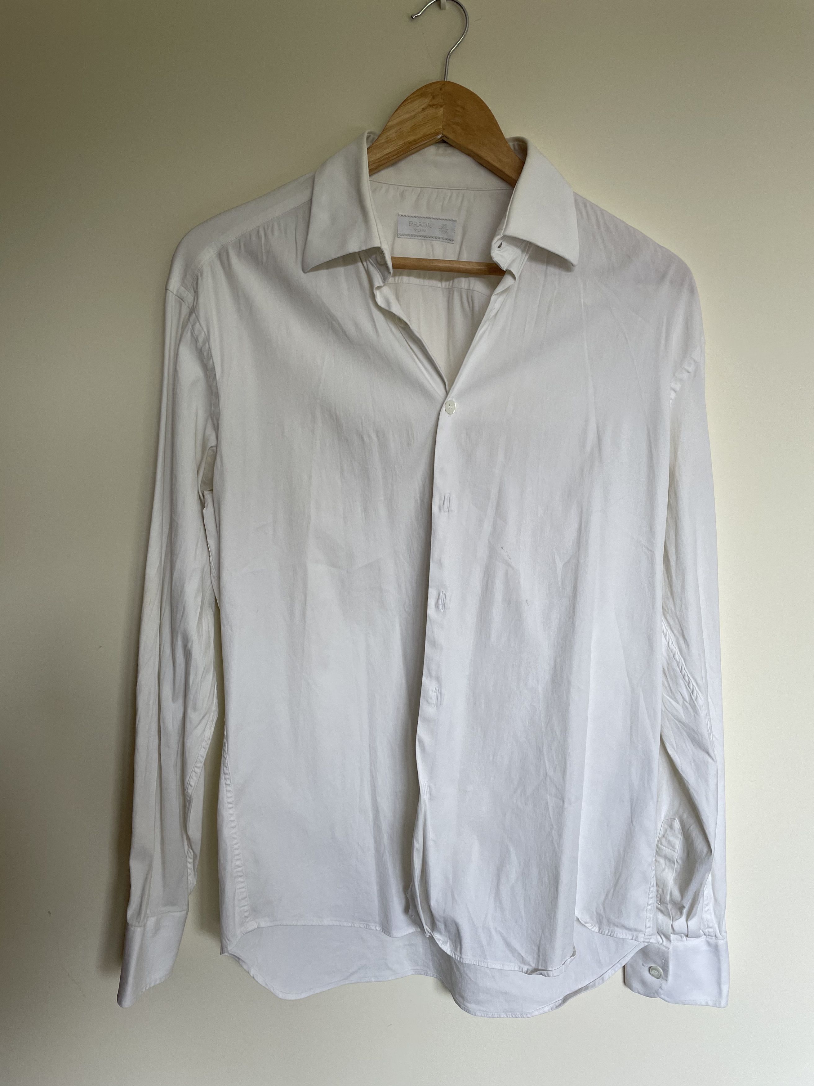 Prada White cotton button-up shirt Size US M / EU 48-50 / 2 - 1 Thumbnail