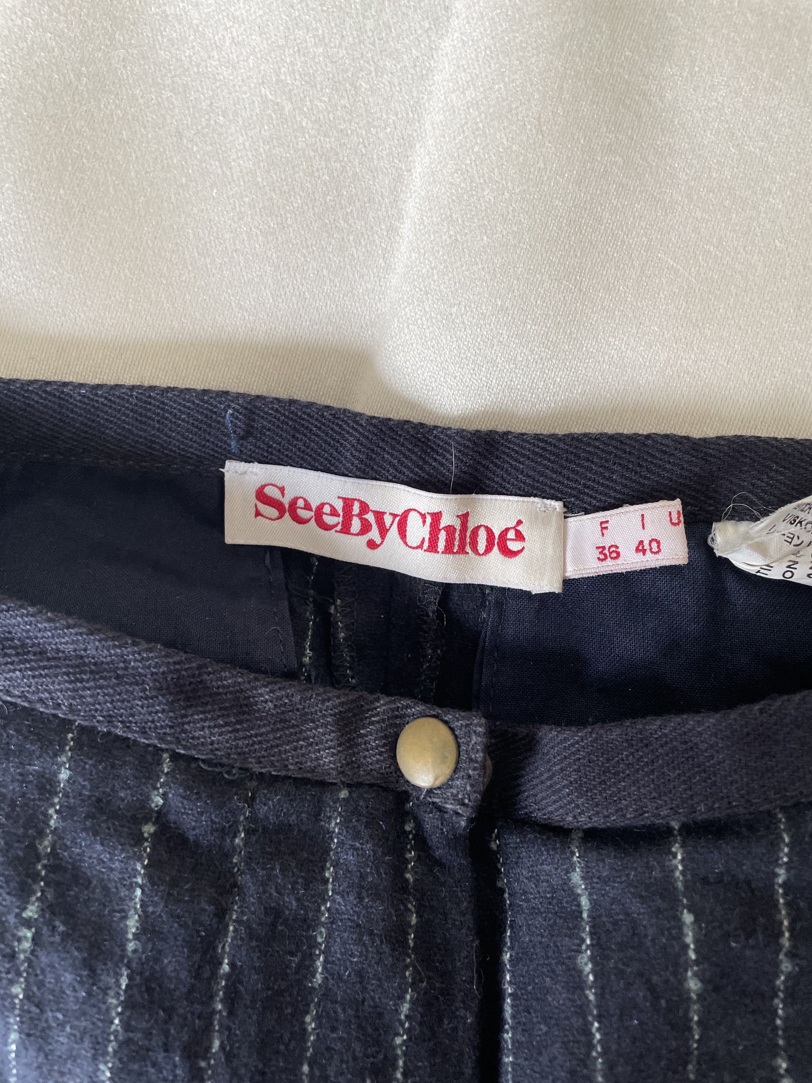Chloe See by Chloé unisex pinstripe trousers Size US 30 / EU 46 - 3 Thumbnail