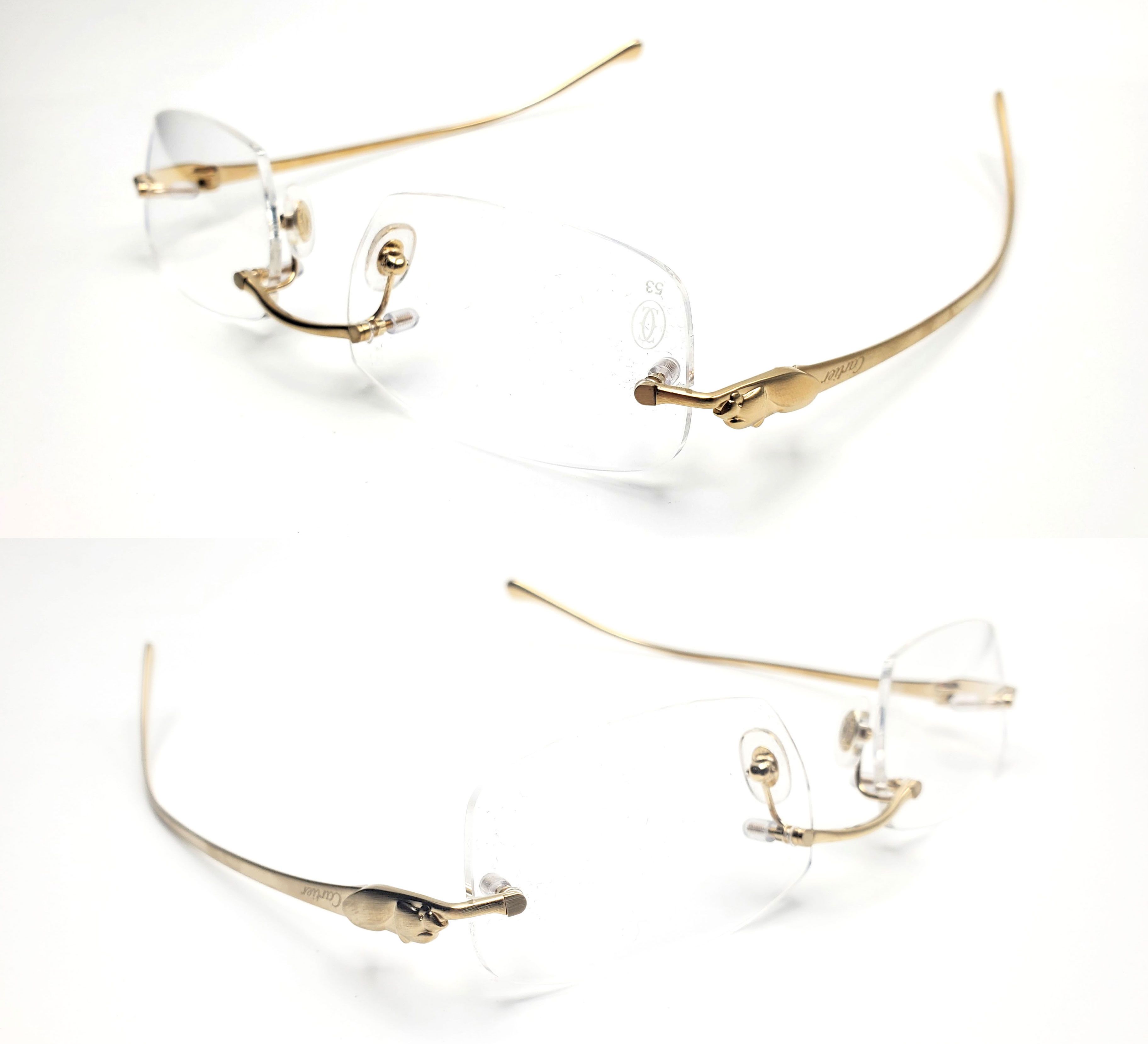 Cartier NEW! Cartier Panthere Gold Glasses CT00580 Size ONE SIZE - 10 Thumbnail