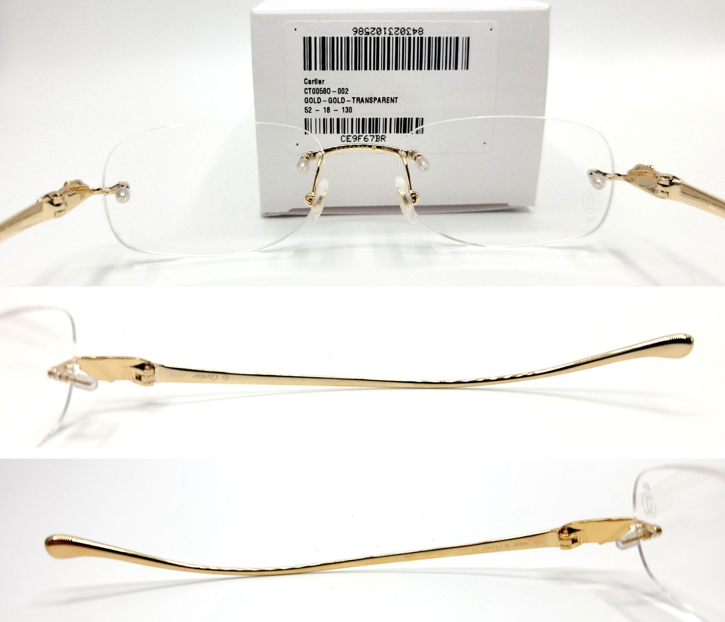 Cartier NEW! Cartier Panthere Gold Glasses CT00580 Size ONE SIZE - 12 Thumbnail