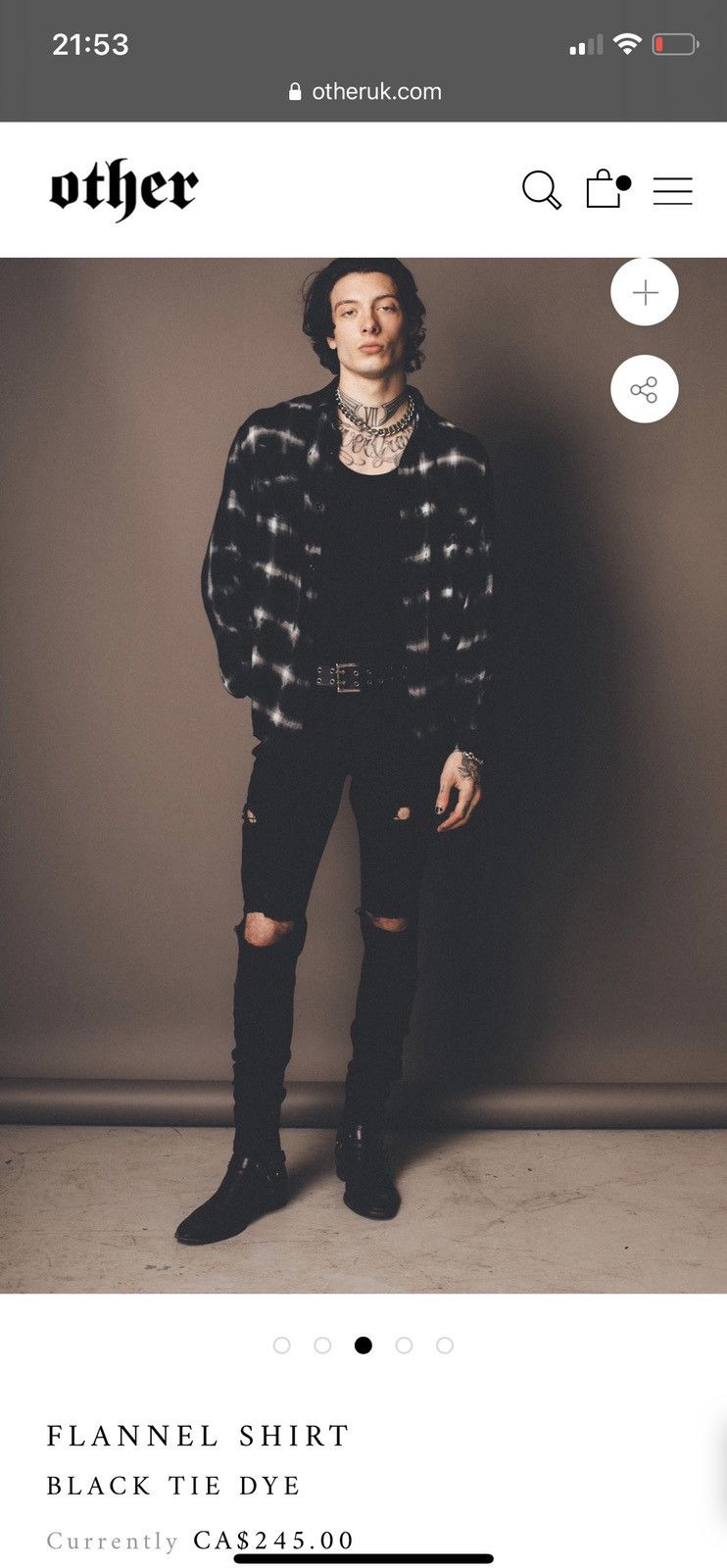Other UK OtherUk Black Tie Dye Flannel Shirt Size US M / EU 48-50 / 2 - 2 Thumbnail