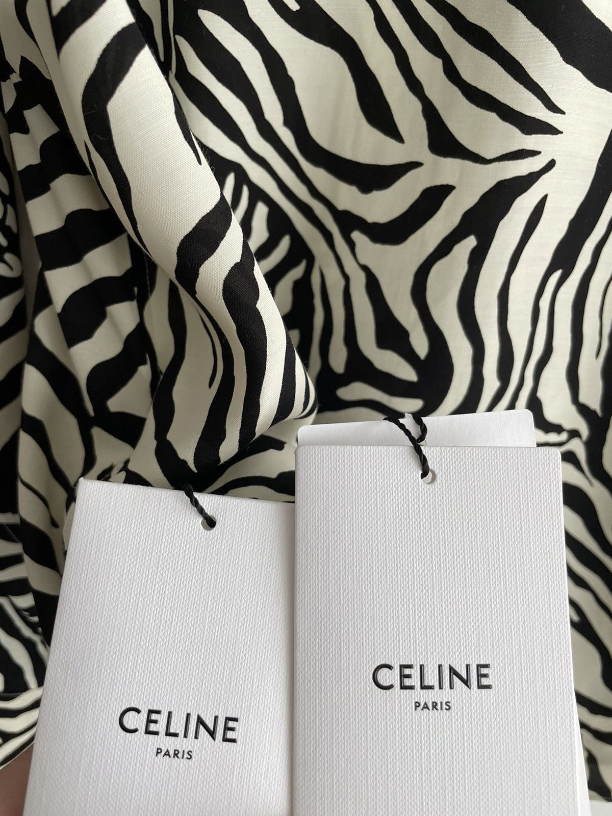 Celine × Hedi Slimane × Yves Saint Laurent Celine by Hedi Slimane Runway Zebra Shirt Size US L / EU 52-54 / 3 - 4 Thumbnail