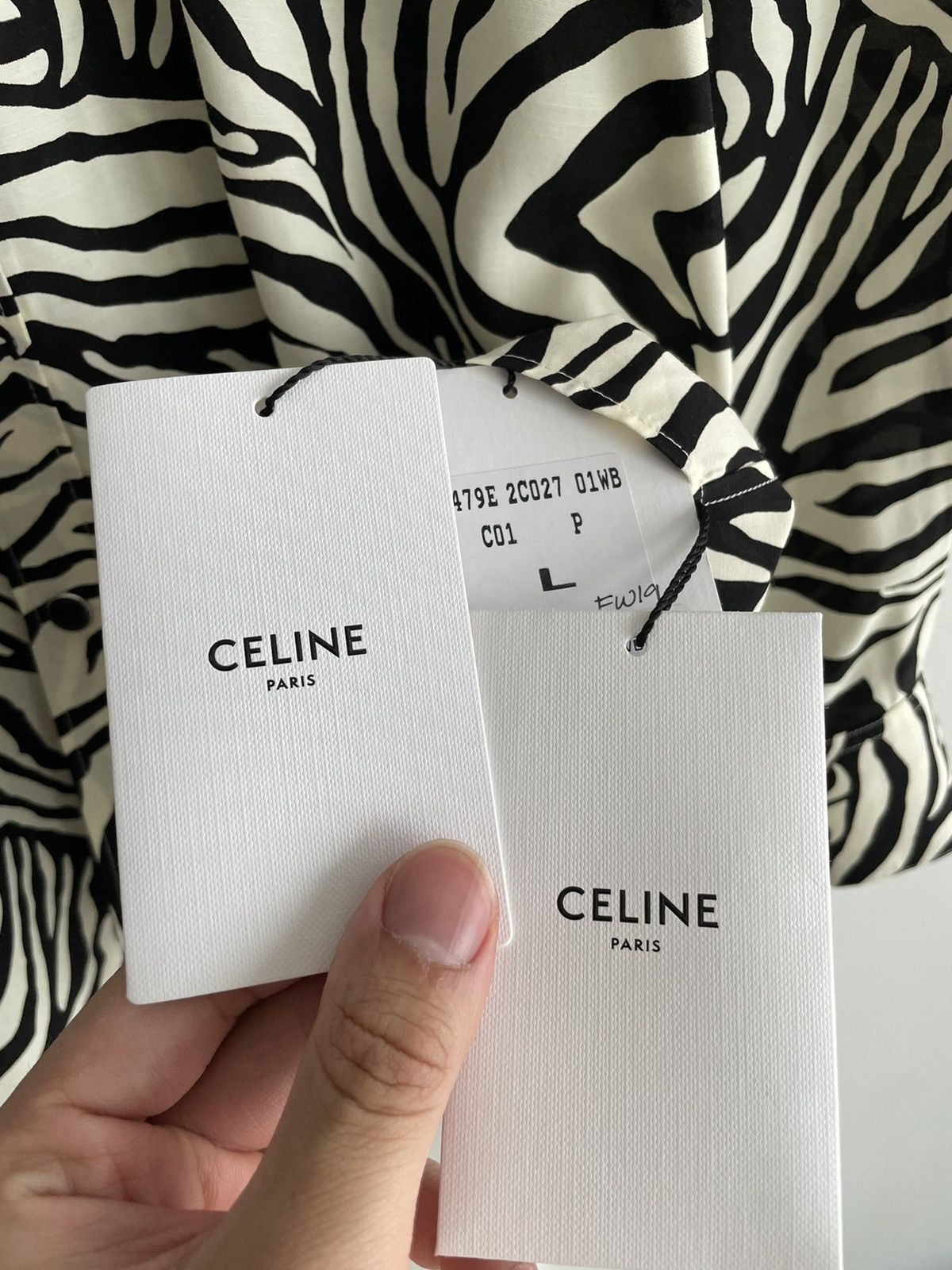 Celine × Hedi Slimane × Yves Saint Laurent Celine by Hedi Slimane Runway Zebra Shirt Size US L / EU 52-54 / 3 - 7 Thumbnail