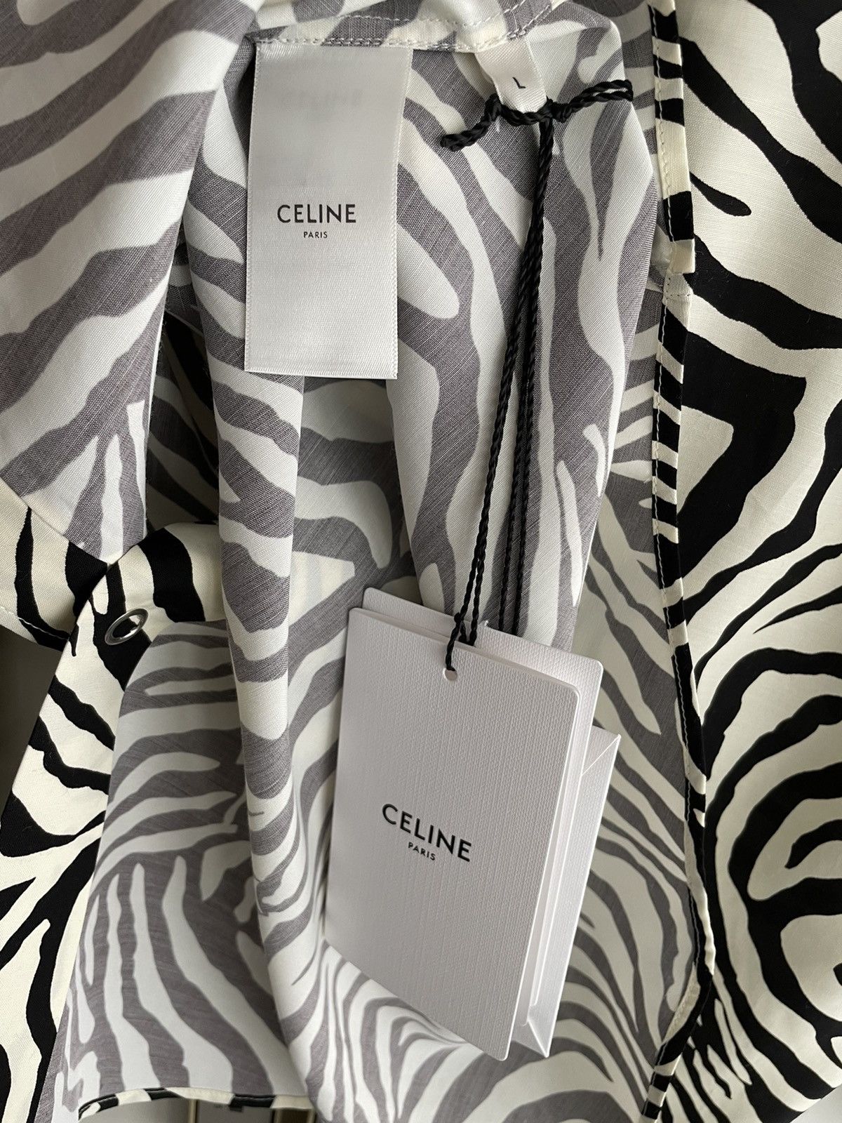 Celine × Hedi Slimane × Yves Saint Laurent Celine by Hedi Slimane Runway Zebra Shirt Size US L / EU 52-54 / 3 - 11 Thumbnail