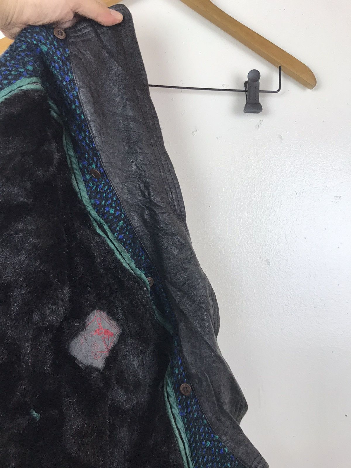 Japanese Brand × Vintage Vintage Cheetah Tweed + Leather Bomber Heavy Jacket Size US L / EU 52-54 / 3 - 22 Thumbnail