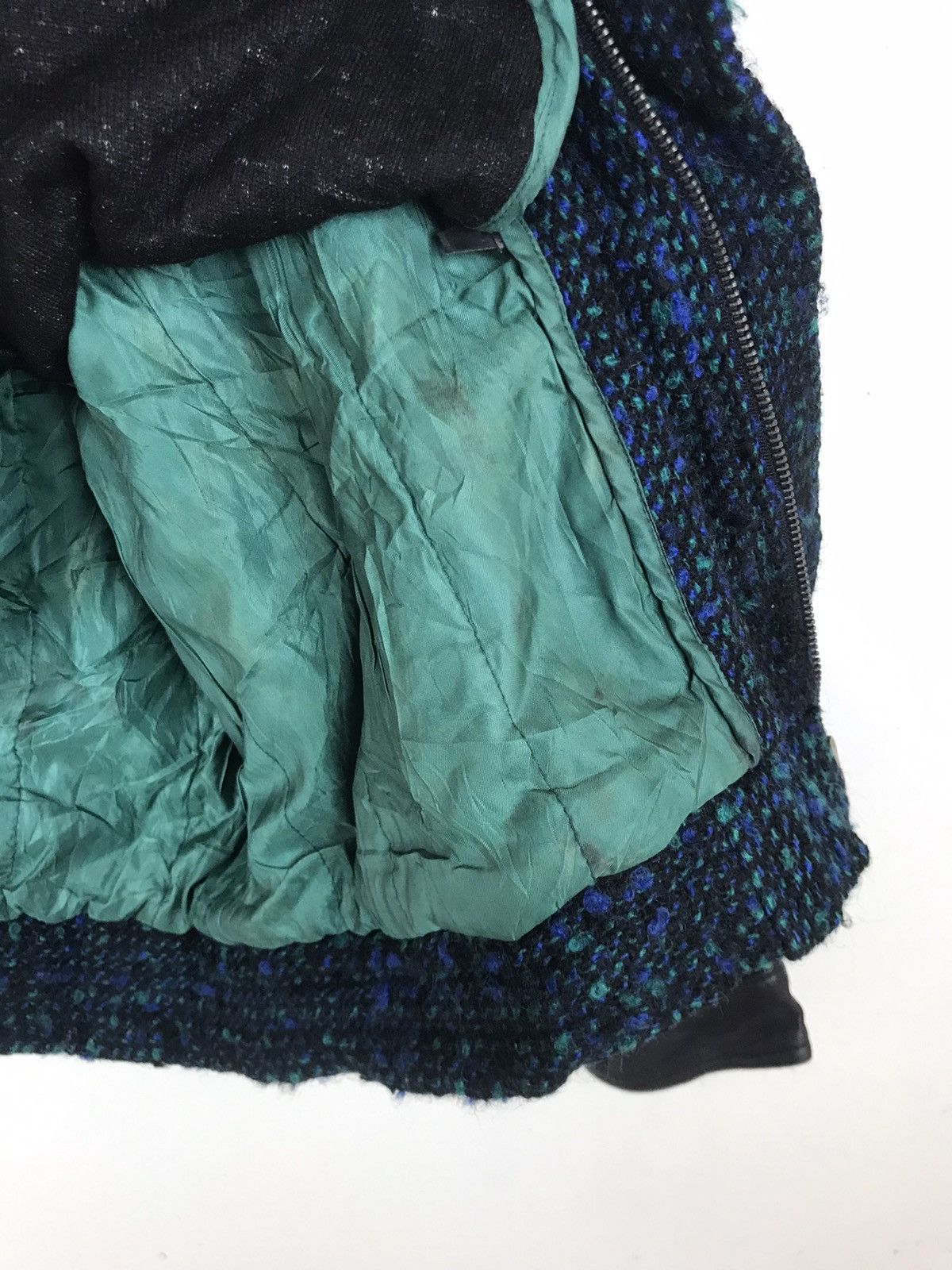 Japanese Brand × Vintage Vintage Cheetah Tweed + Leather Bomber Heavy Jacket Size US L / EU 52-54 / 3 - 17 Thumbnail