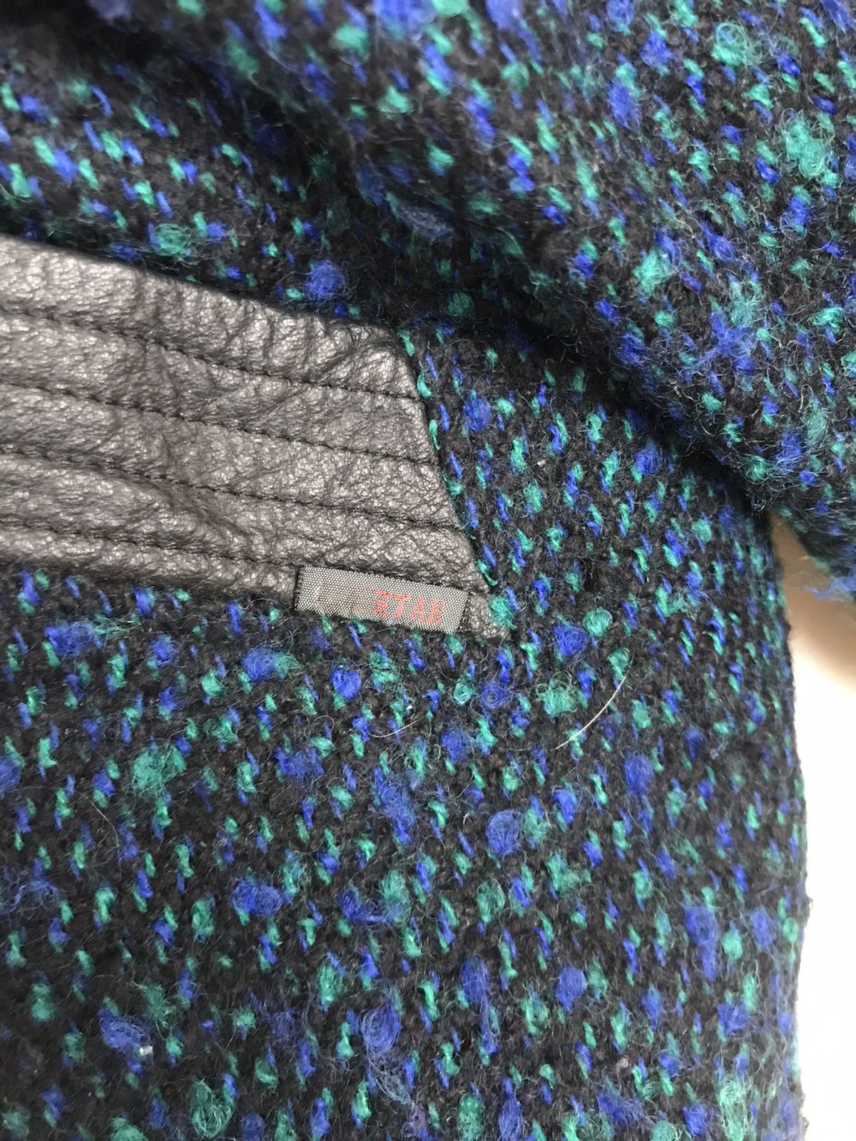Japanese Brand × Vintage Vintage Cheetah Tweed + Leather Bomber Heavy Jacket Size US L / EU 52-54 / 3 - 7 Thumbnail