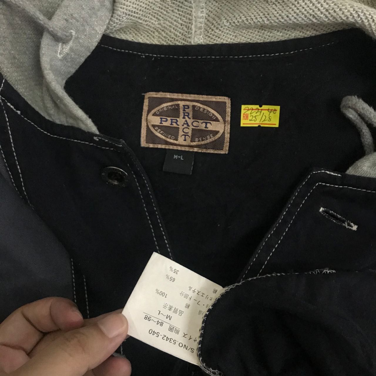 Japanese Brand 🔥 Vintage PRACT Button Jacket With Hoodie Size US L / EU 52-54 / 3 - 9 Thumbnail