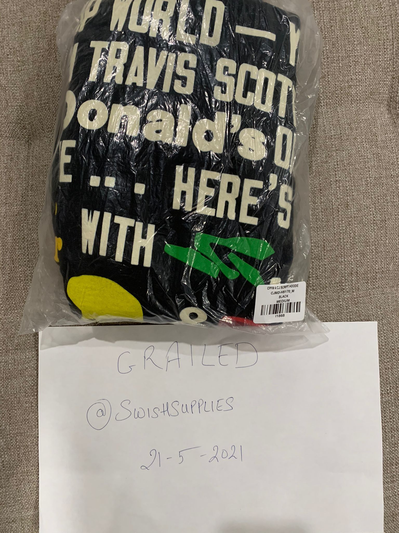 Travis Scott X CPFM CJ Script Hoodie (M)