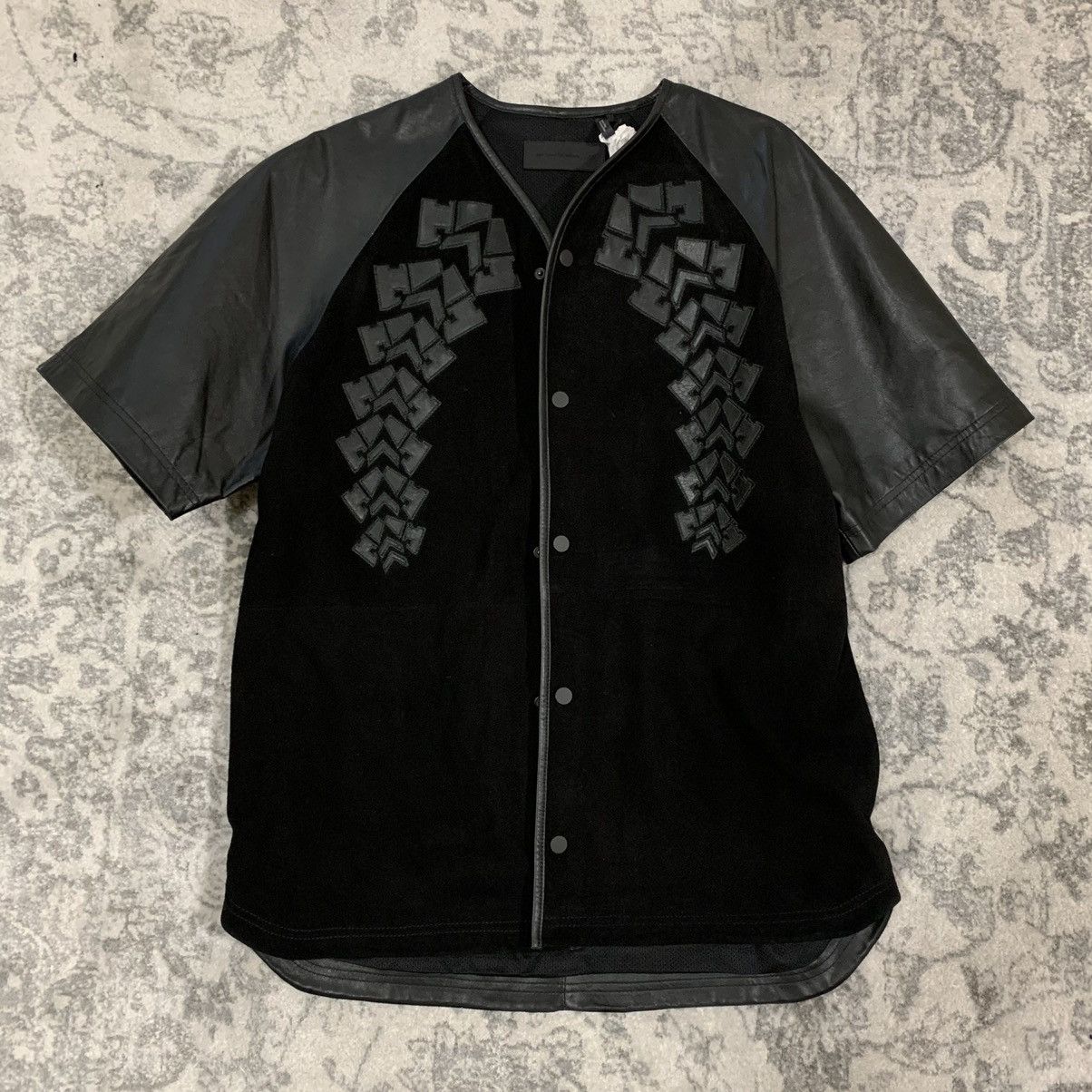 Alexander Wang H M Alexander Wang x H M Leather Button Up Baseball Shirt Medium Grailed