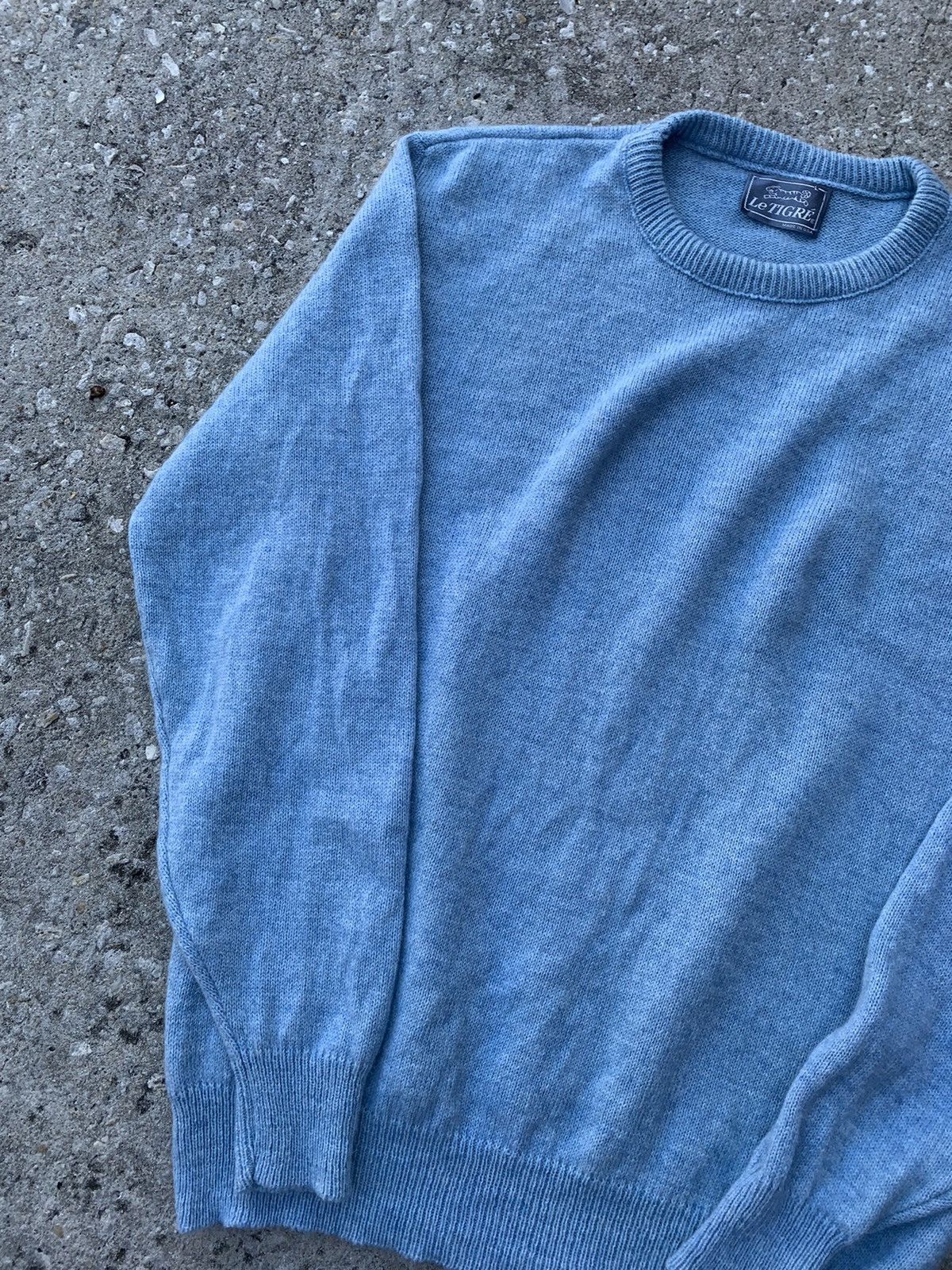 Le TIGRE Vintage Blue Sweater Knitwear Made in USA Size US L / EU 52-54 / 3 - 3 Thumbnail