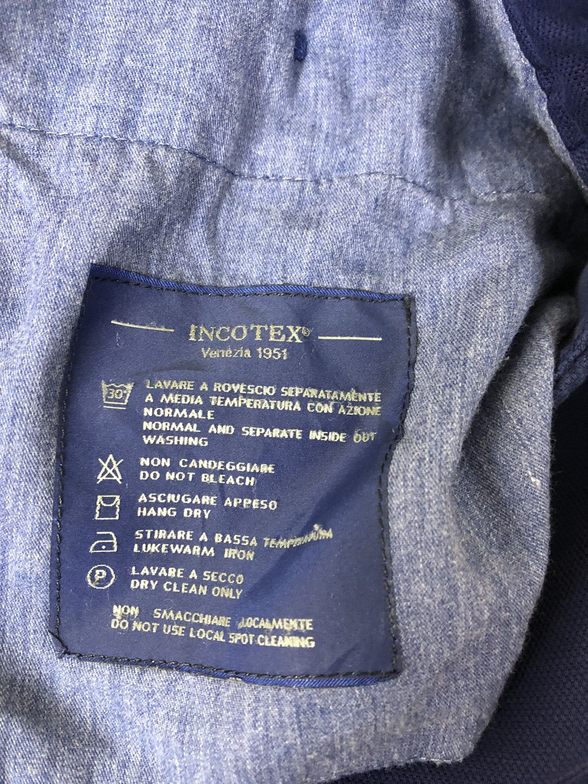 Designer × Incotex Incotex Blue Indigo Slim Fit Trousers Pants Size US 27 - 13 Thumbnail