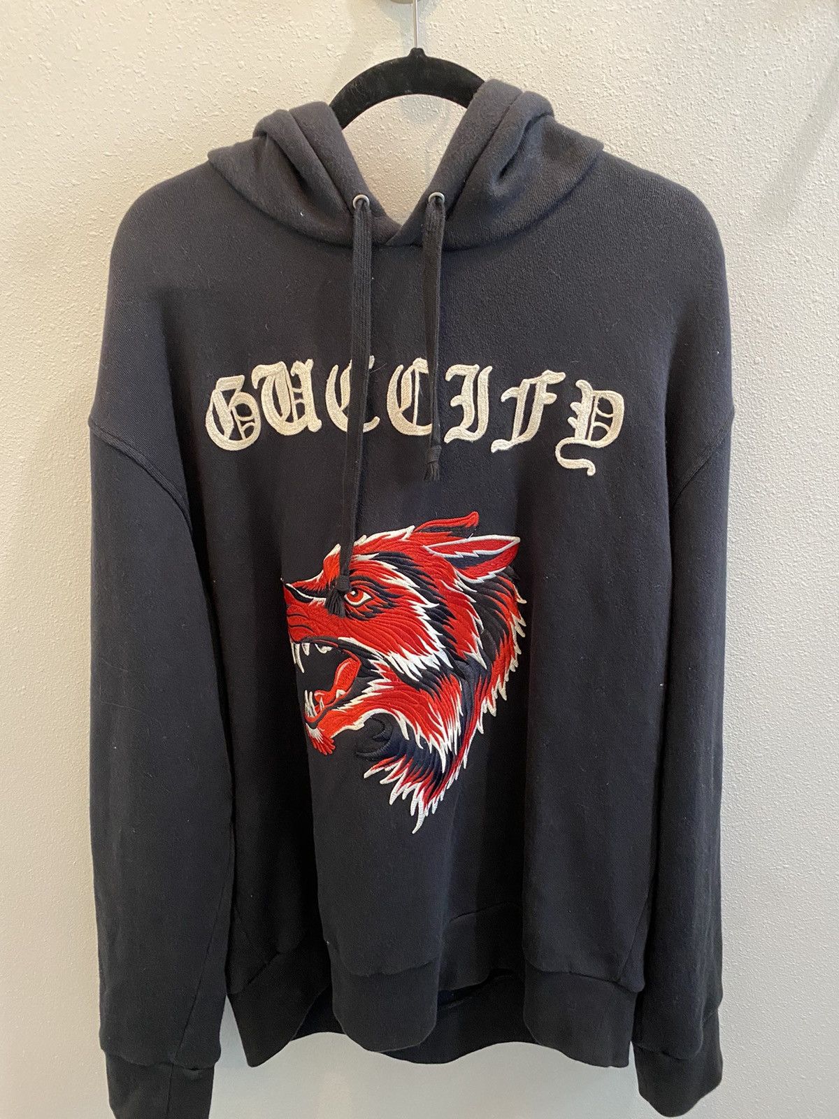 Gucci red cheap wolf hoodie