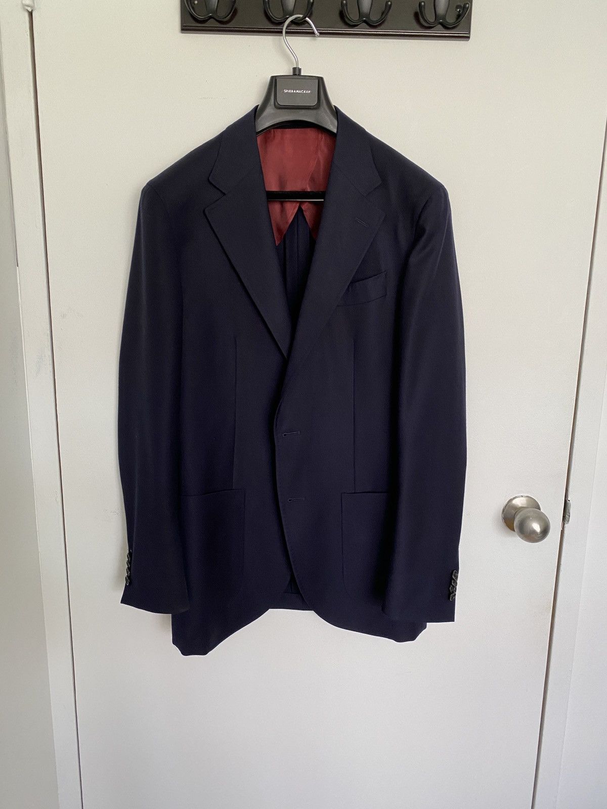 Spier And Mackay [38R] Classic Navy Hopsack Wool Sport Coat | Grailed